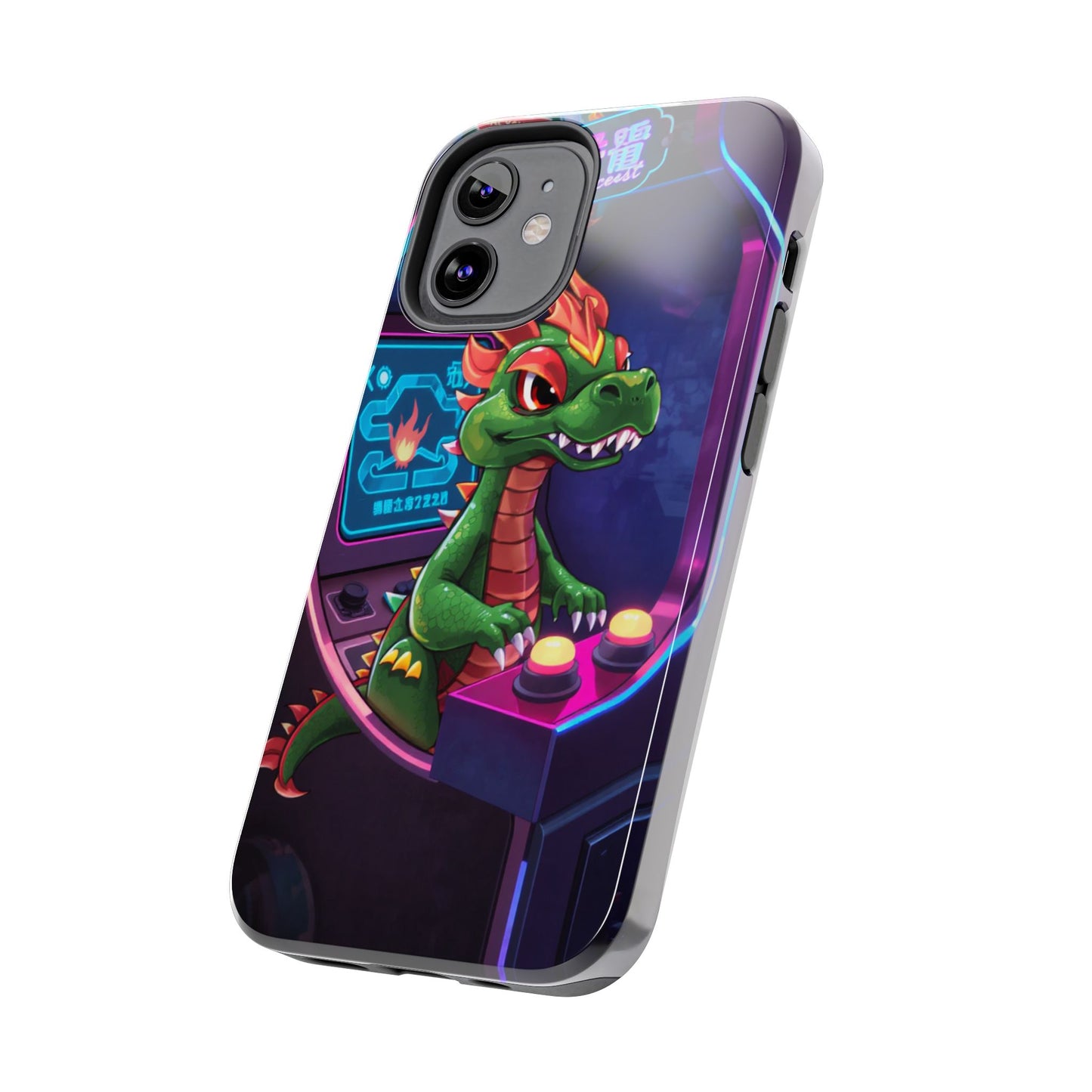 Retro Gamer Tough Phone Case with Dragon Design