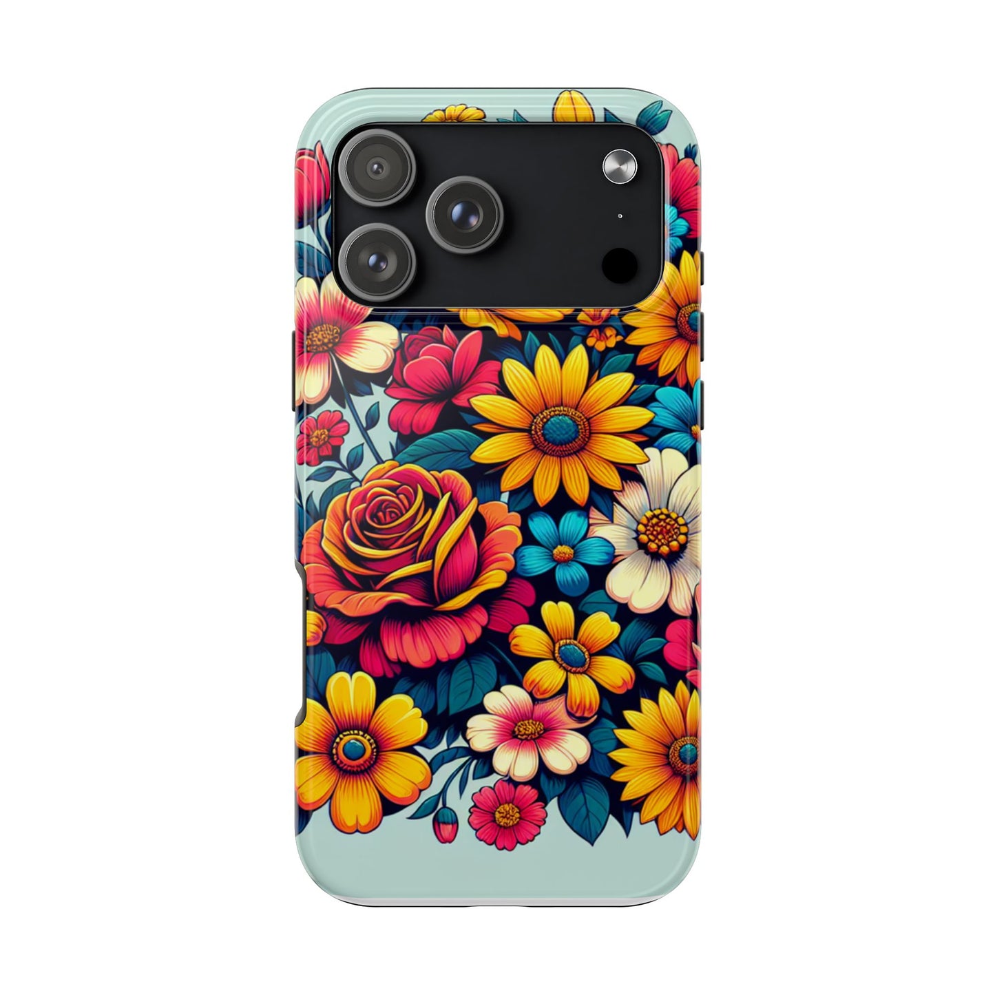 Vibrant Floral Tough Phone Case - Colorful Flower Design - for iPhone