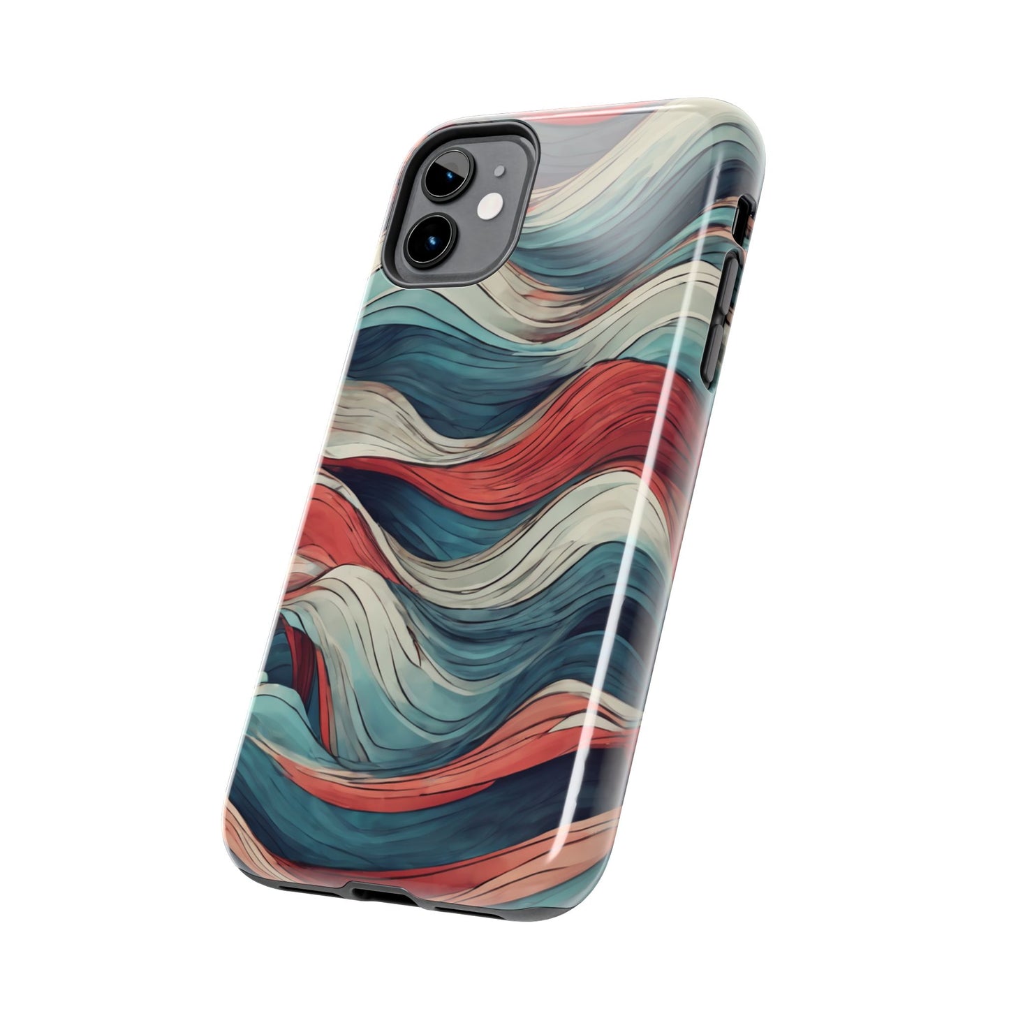Abstract Waves Tough Phone Case - Stylish & Durable Phone Protection - for iPhone
