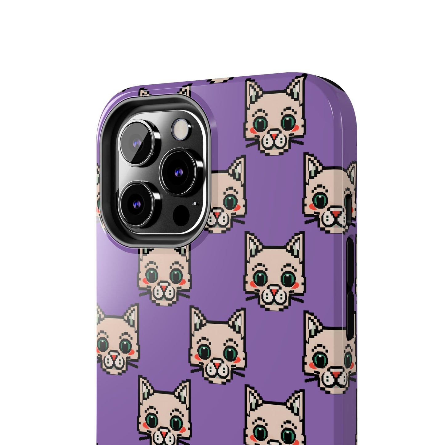 Cute Pixel Cat Tough Phone Case – Fun and Durable Protection for Cat Lovers - for iPhone
