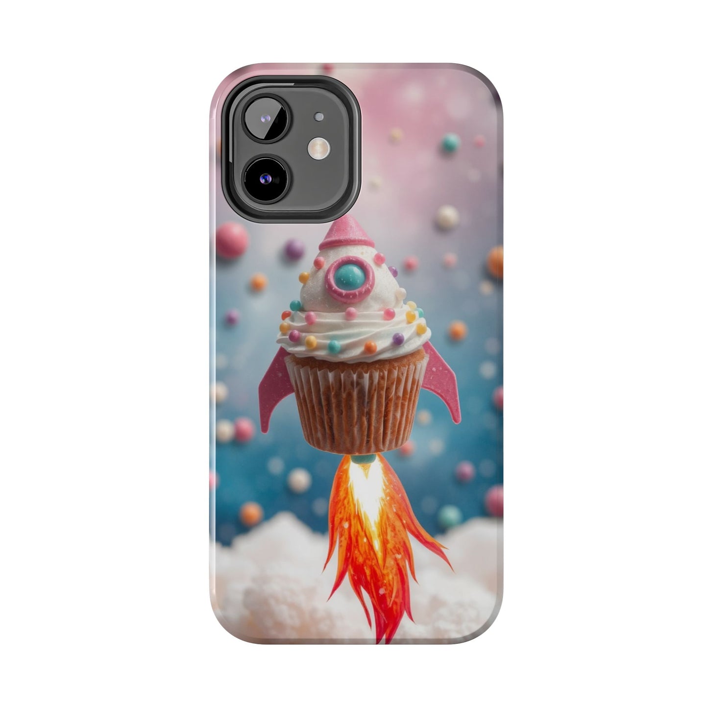 Whimsical Rocket Cupcake Phone Case - Fun Protective Case for Kids and Teens