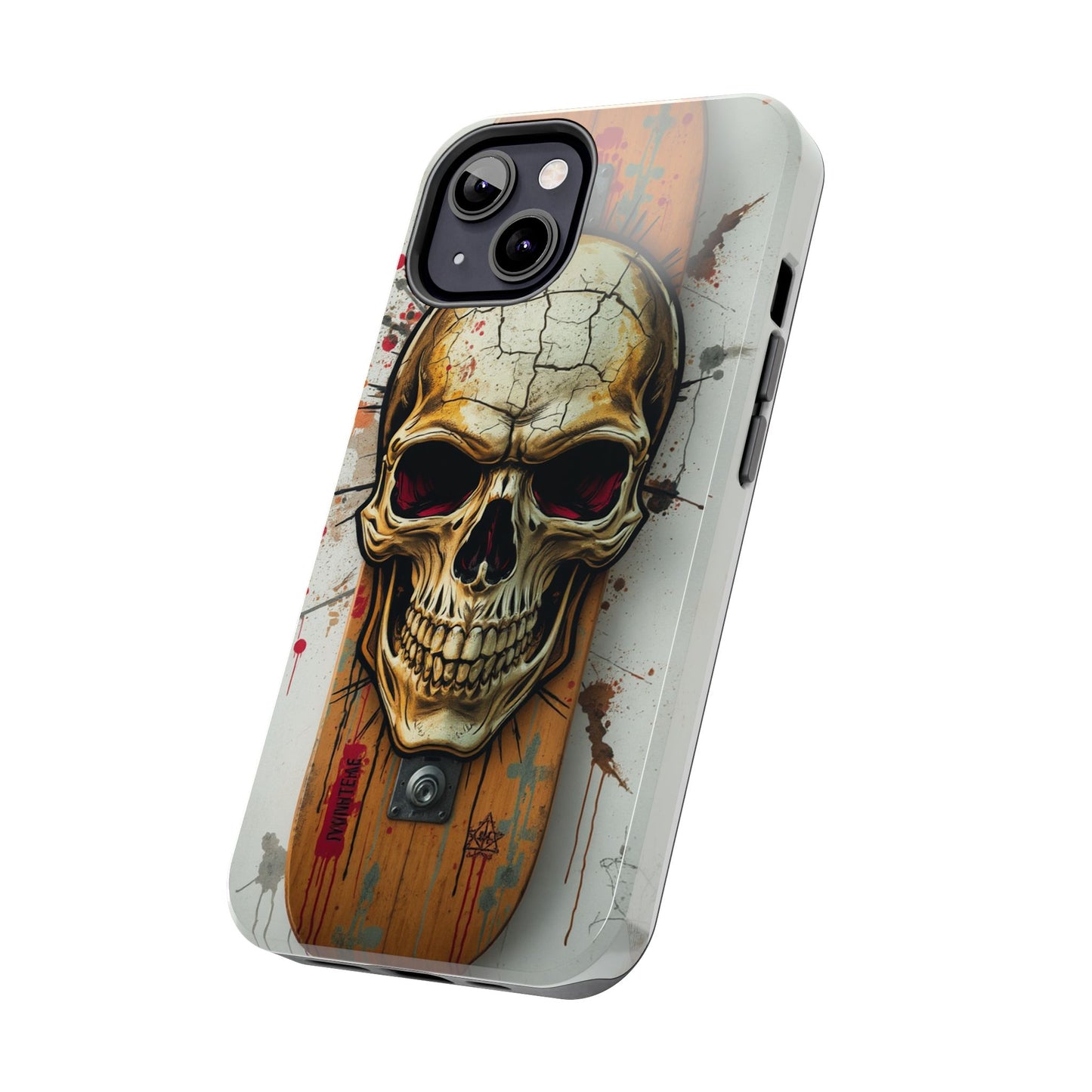 Edgy Skull Tough Phone Case - Durable Protection for Skateboard Enthusiasts