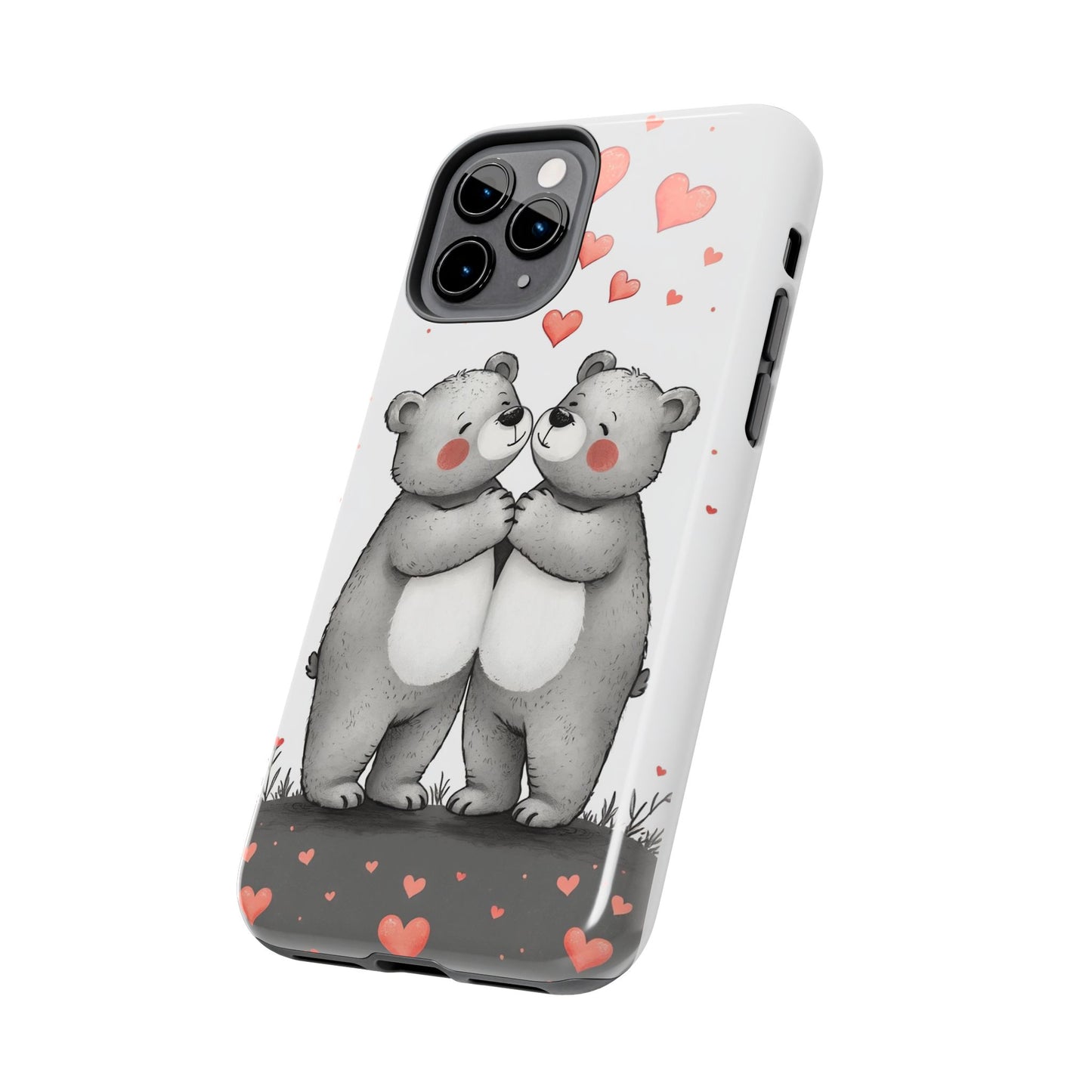 Cute Bear Love Tough Phone Case - Perfect for Valentine's Day & Couples