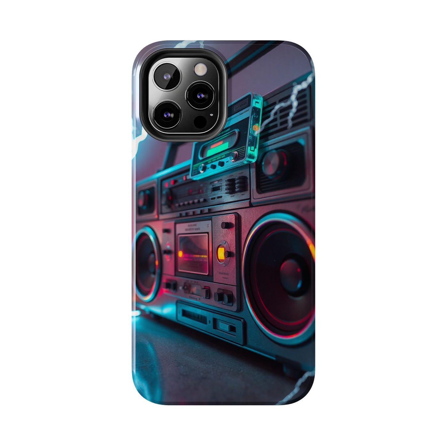 Retro Boombox Tough Phone Case – Vibrant Protection for Music Lovers