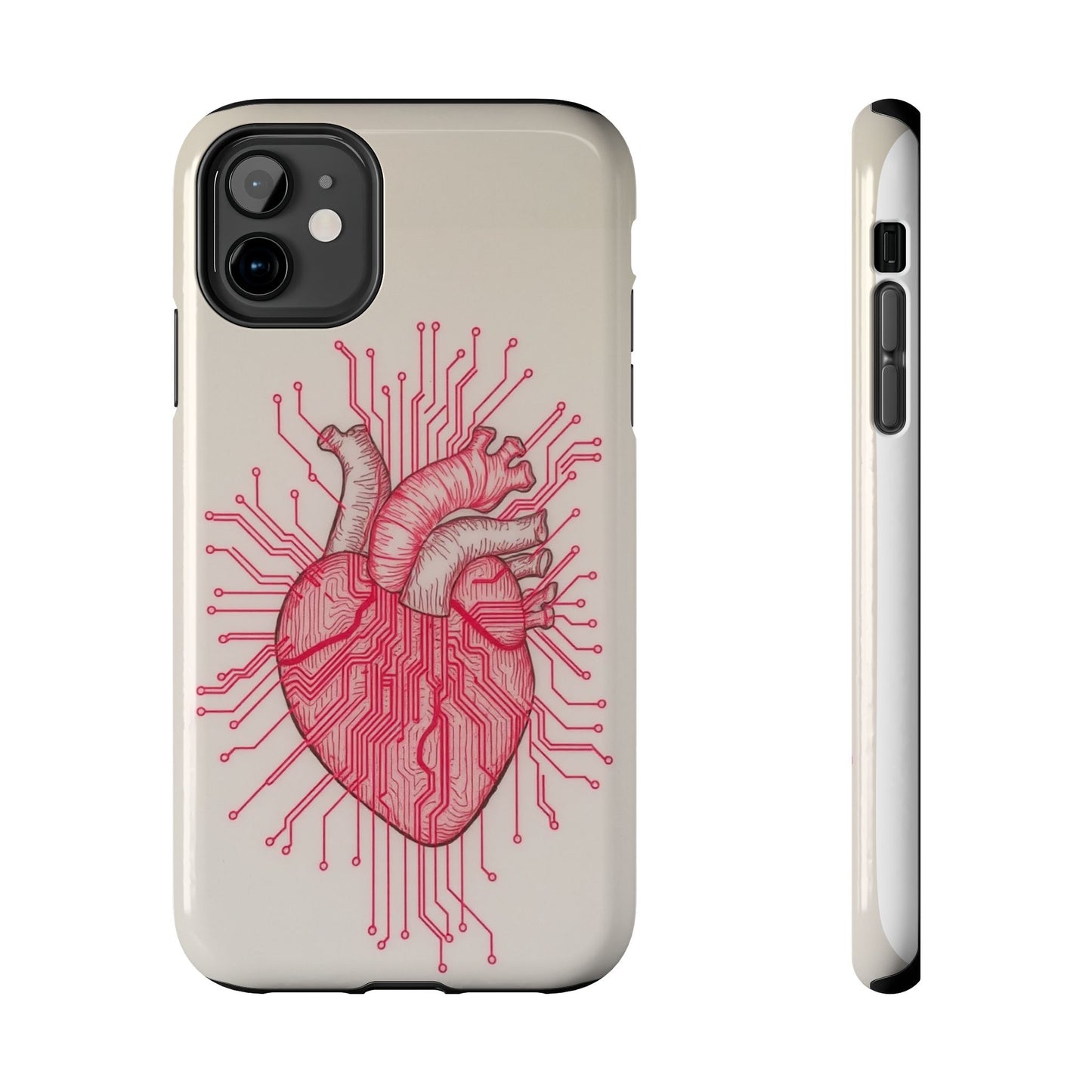 Heart Circuit Tough Phone Case – Unique Tech-Inspired Design for Tech Lovers