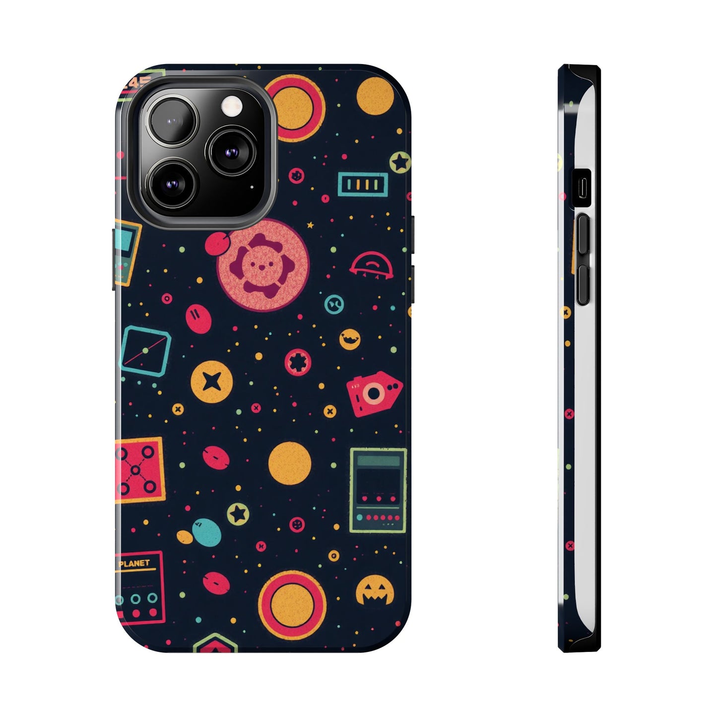Colorful Space-Themed Tough Phone Case - Fun & Durable Protection for All Ages - for iPhone