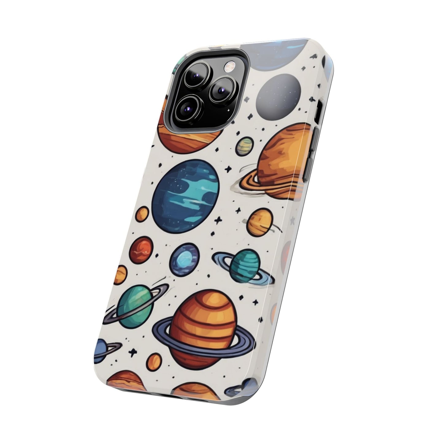 Cosmic Galaxy Tough Phone Case - Planetary Cartoon Design - for iPhone