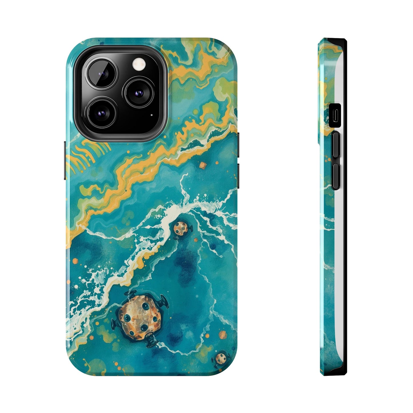 Ocean Wave Tough Phone Case – Durable Protection with Abstract Art Design