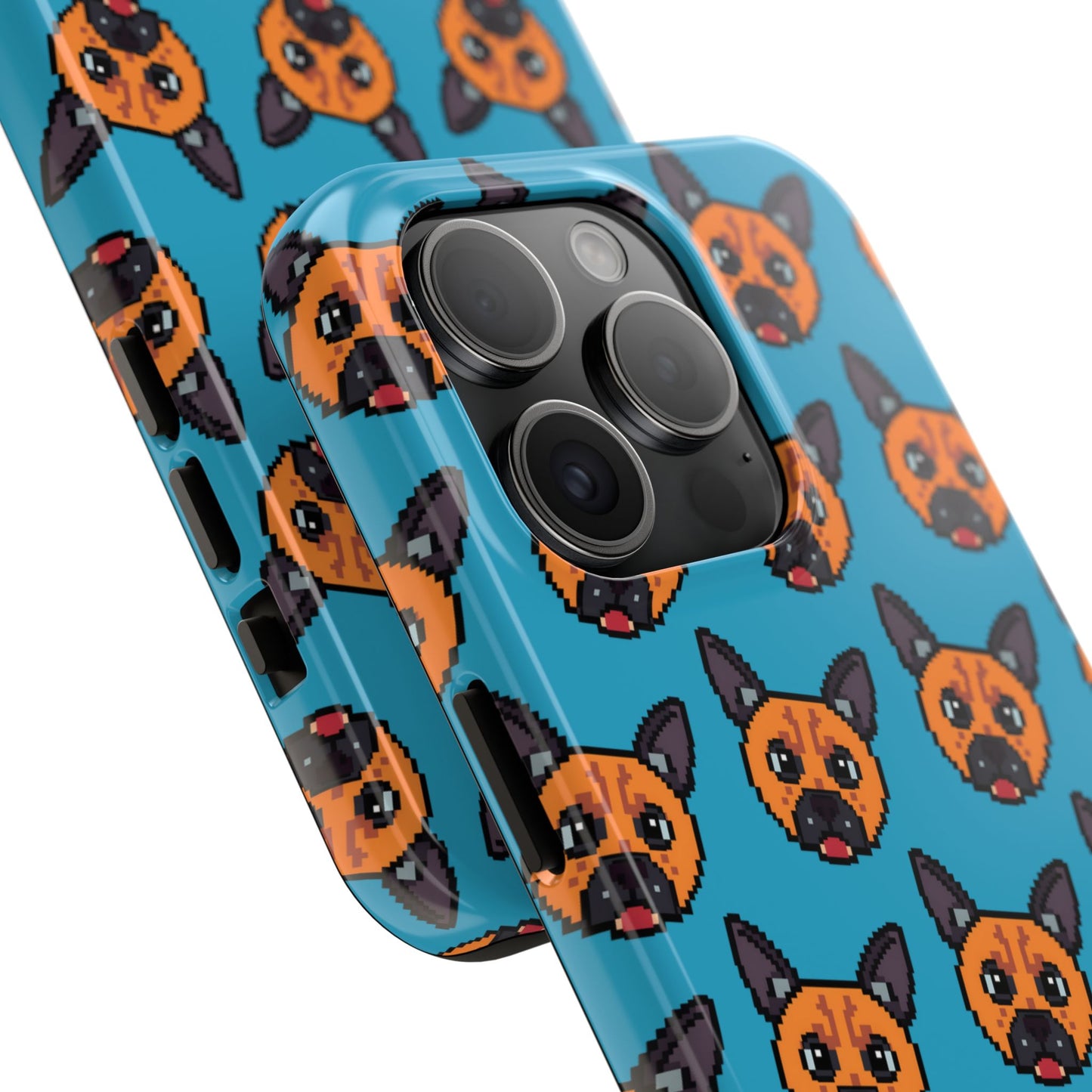 Cute Orange Dog Pixel Art Pattern Tough Phone Case - Fun & Durable Protection - for iPhone