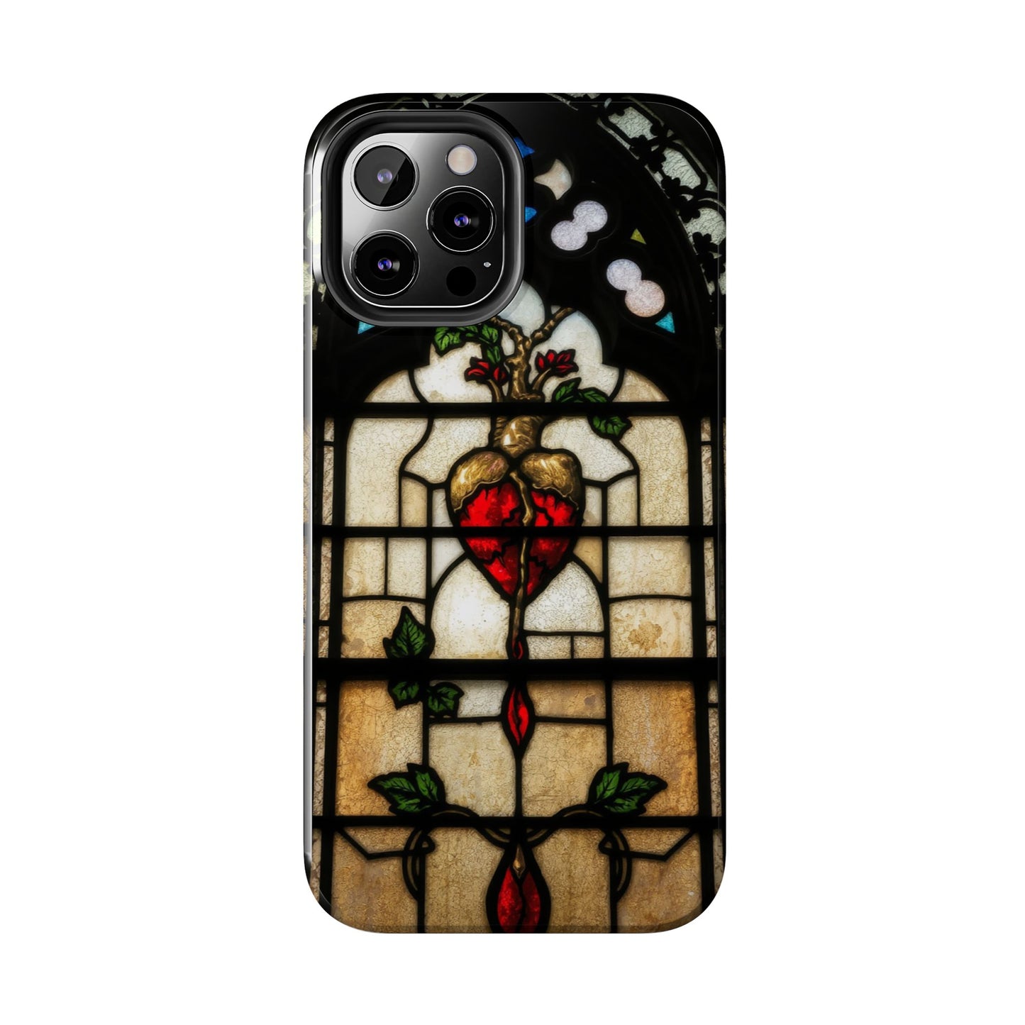 Stained Glass Heart Tough Phone Case - Unique Design for Protection & Style