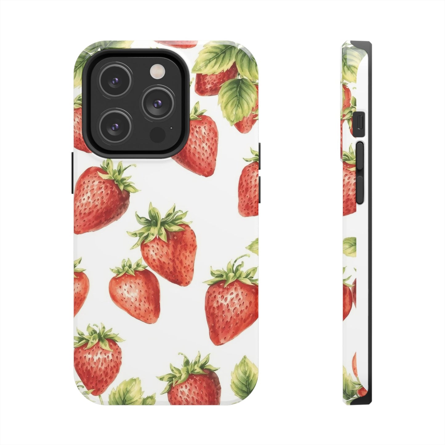 Strawberry Tough Phone Case - Durable Protection with a Fresh Design - for iPhone