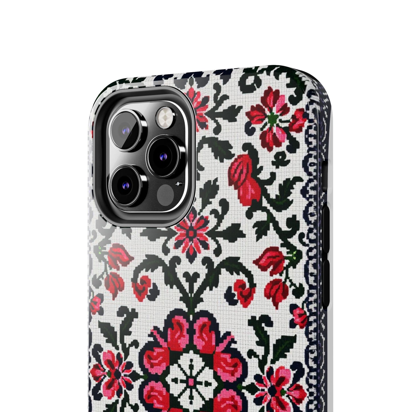 Traditional Knit Floral Design | Tough Phone Case - Durable Protection for iPhone