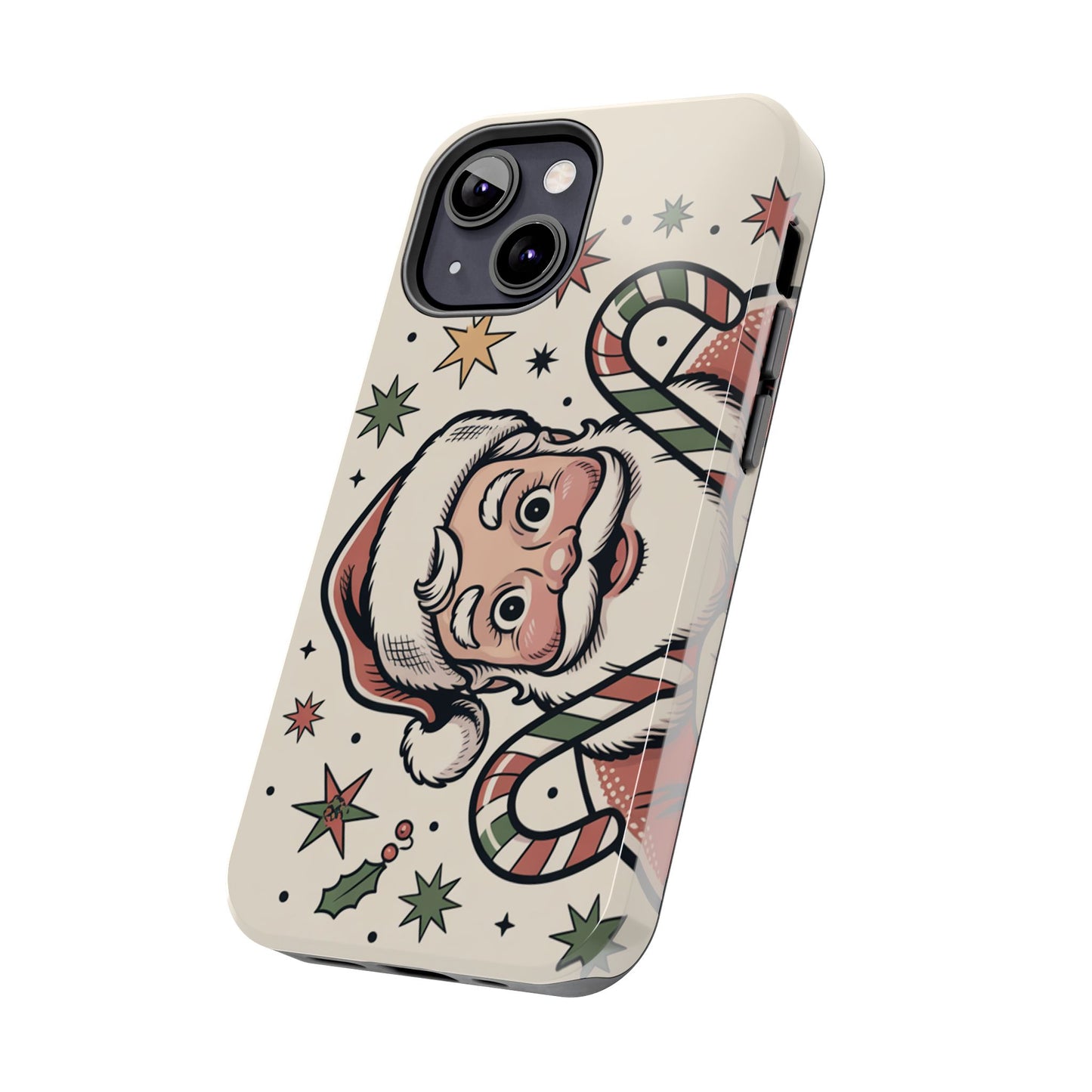 Retro Santa Tough Phone Case - Festive Holiday Design