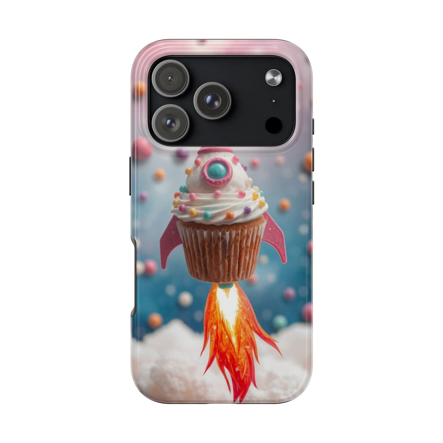 Whimsical Rocket Cupcake Phone Case - Fun Protective Case for Kids and Teens