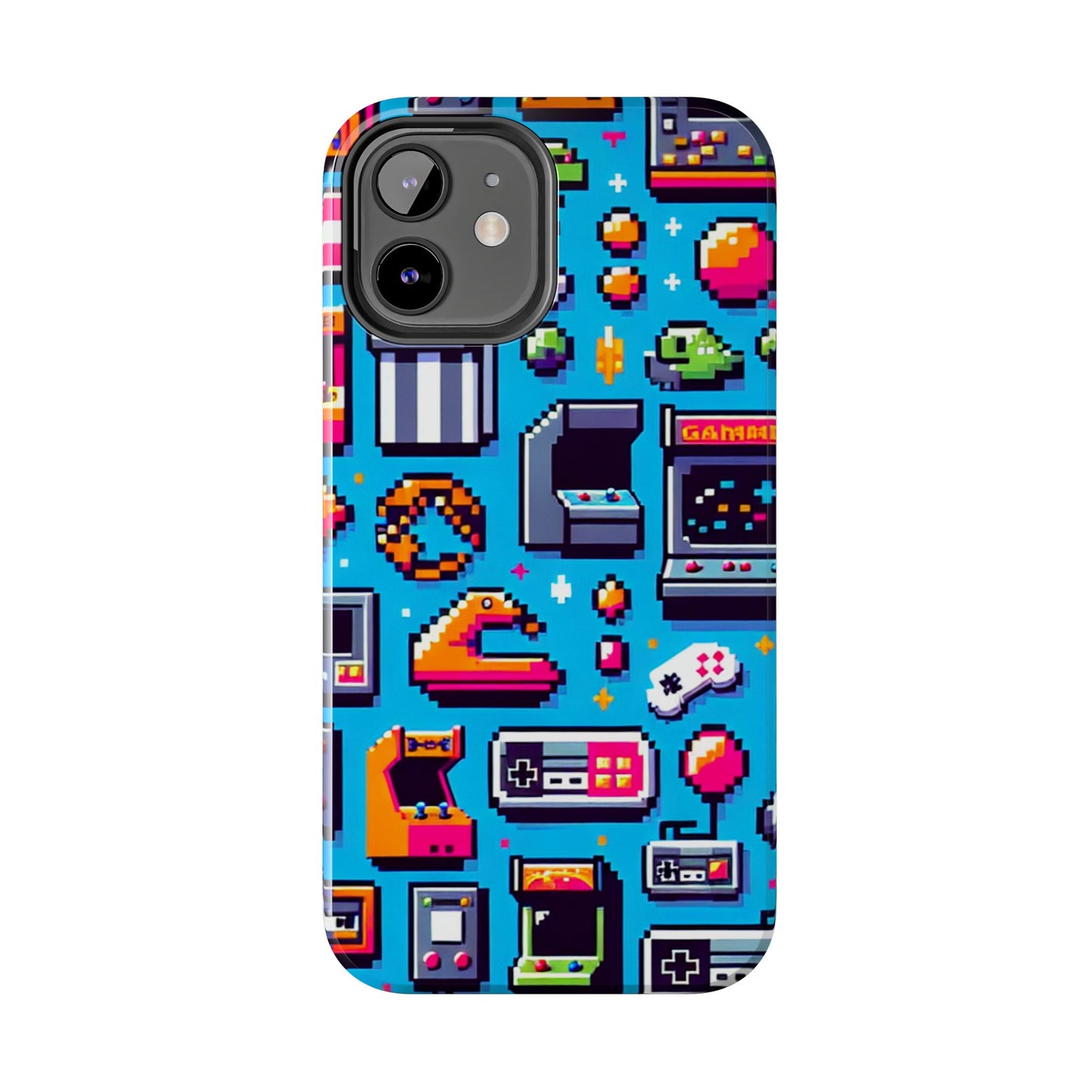 Retro Gaming Tough Phone Case - Pixel Art Design for Gamers - for iPhone