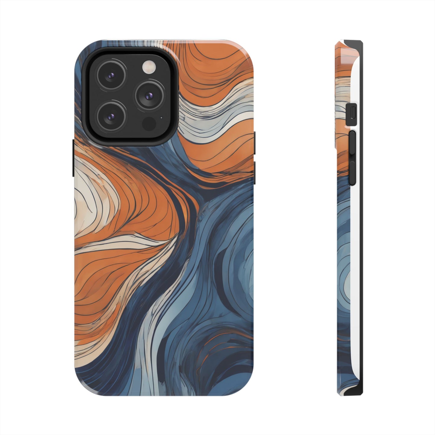 Artistic Tough Phone Case - Vibrant Abstract  Waves Design - for iPhone