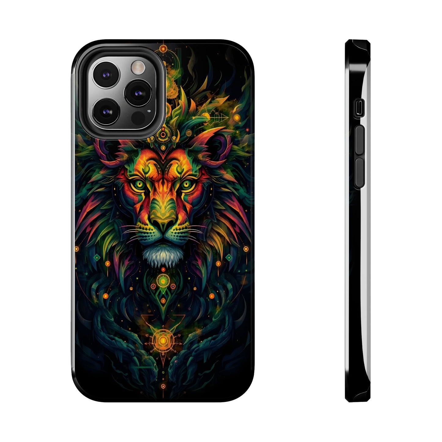 Vibrant Mystical Lion Art Tough Phone Case - Bold Protector for Animal Lovers - for iPhone