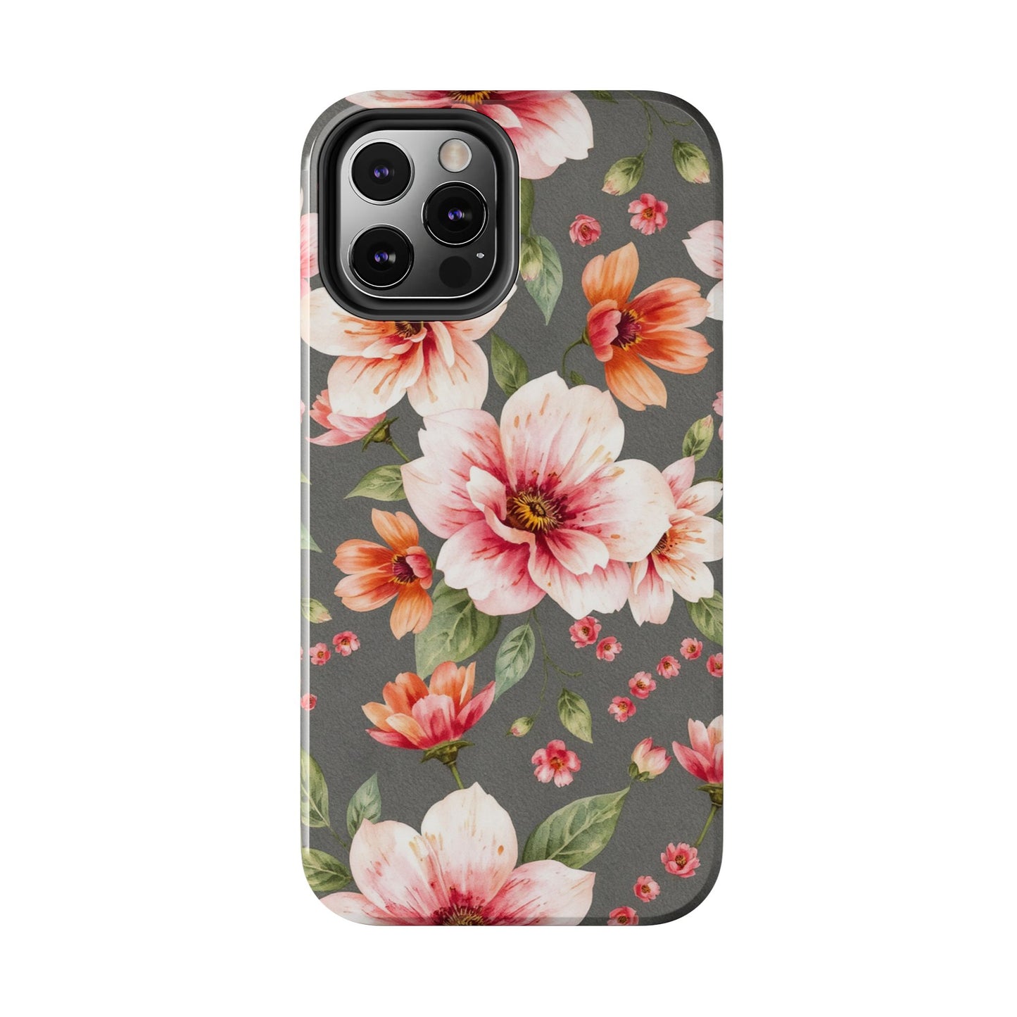 Floral Pink Tough Phone Case - Stylish & Durable Floral Design - for iPhone
