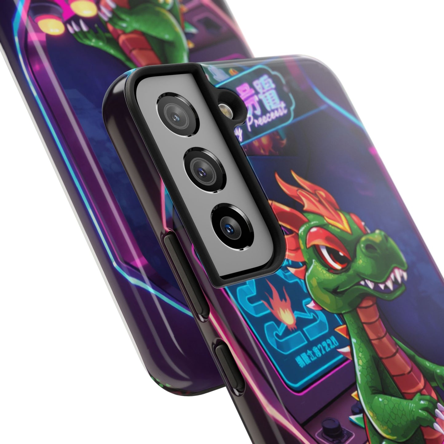 Retro Gamer Tough Phone Case with Dragon Design