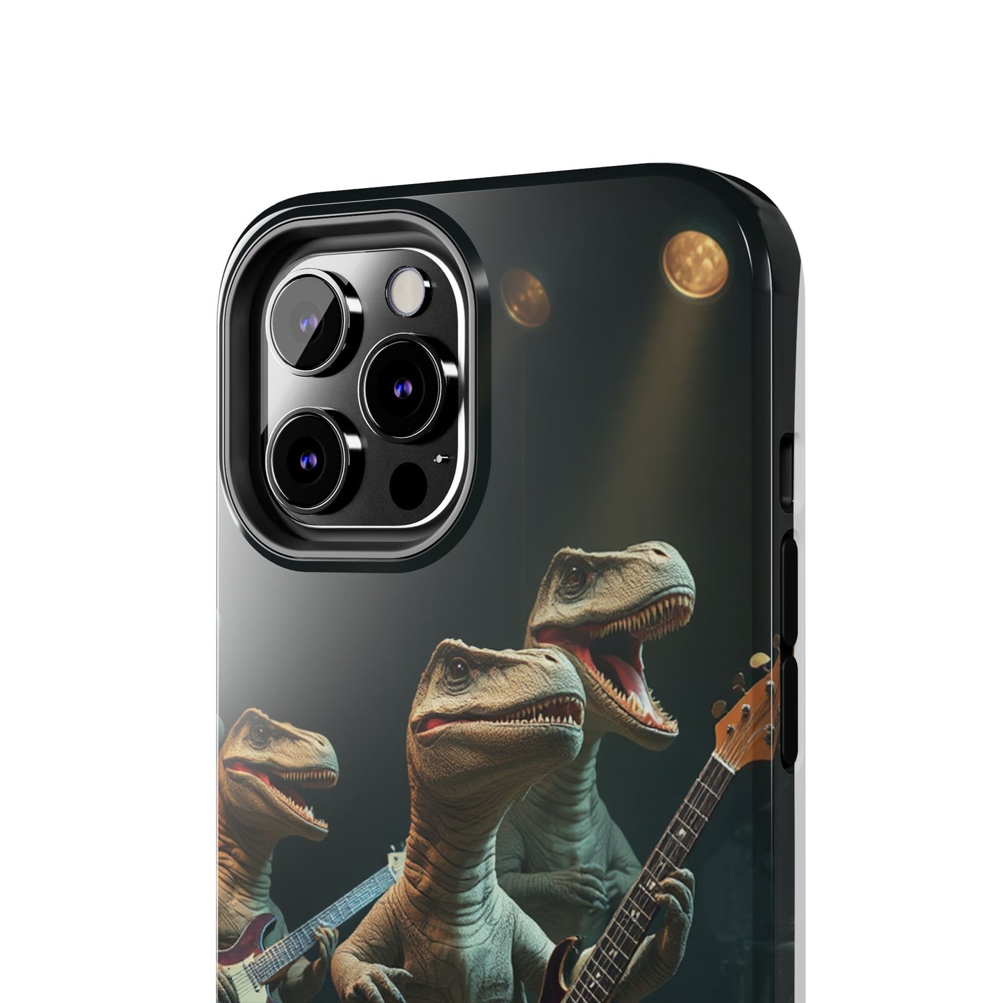 Rockin' Dinosaur Tough Phone Cases - Perfect for Music Lovers and Kids!