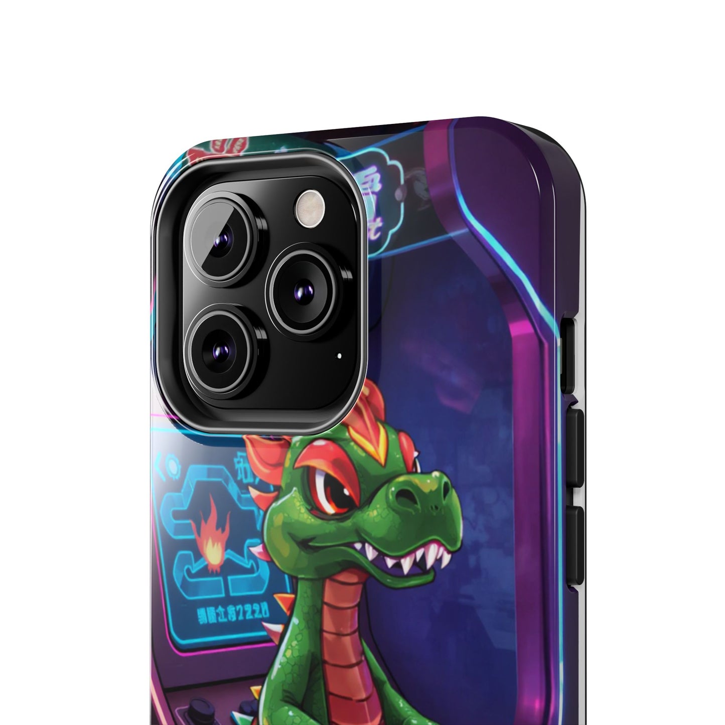 Retro Gamer Tough Phone Case with Dragon Design