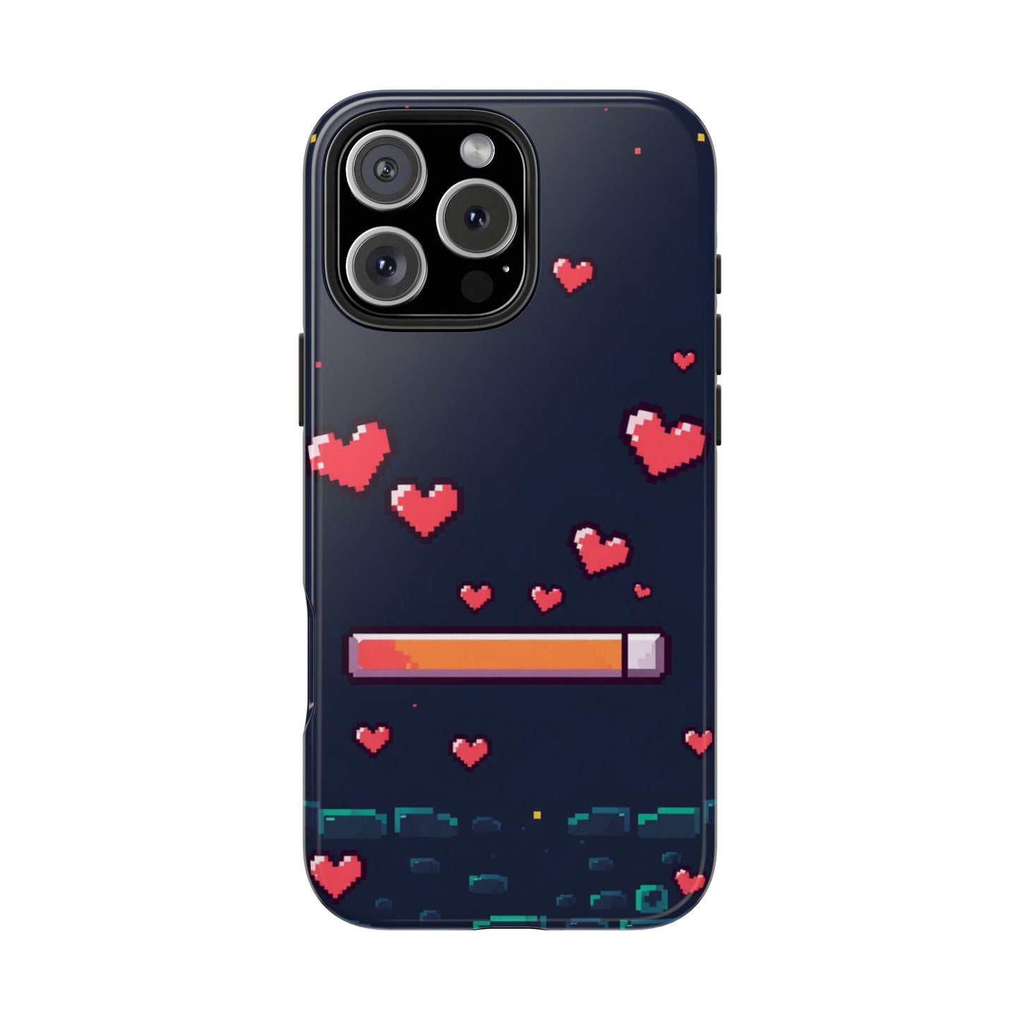 Pixel Heart Tough Phone Case - Retro Gamer Style for Valentine's Day