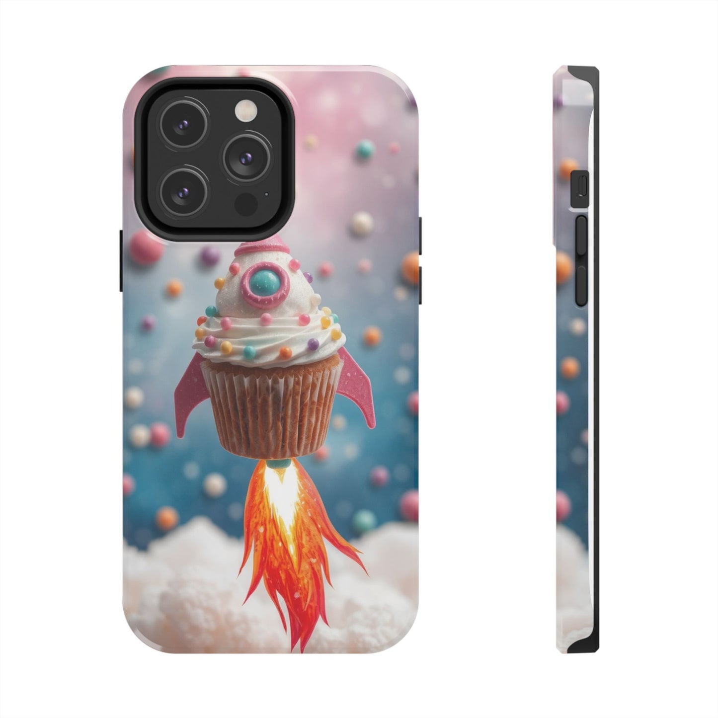 Whimsical Rocket Cupcake Phone Case - Fun Protective Case for Kids and Teens