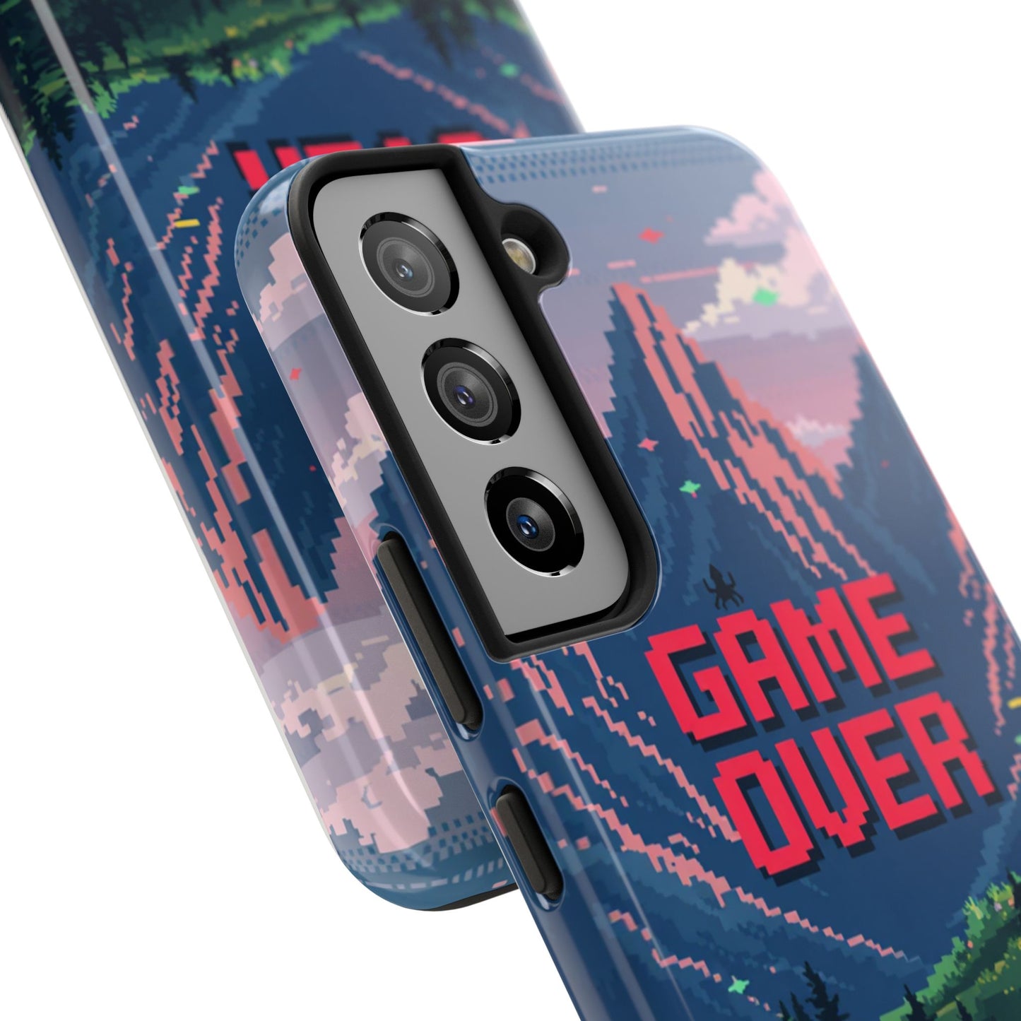 Pixel Art Tough Phone Case - 'Game Over' Design for Gamers