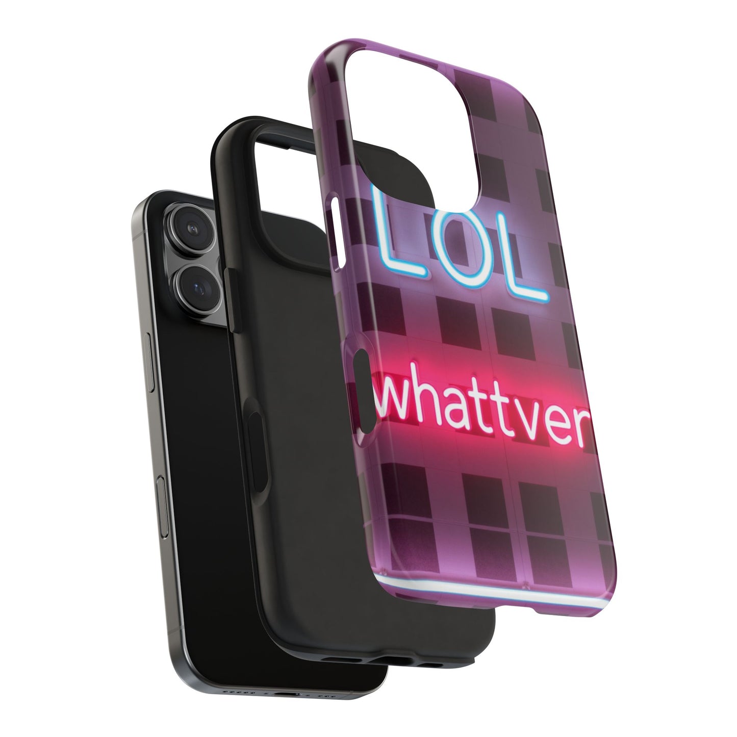 Neon Vibe Tough Phone Case - 'LOL Whatevr' Design for Trendsetters