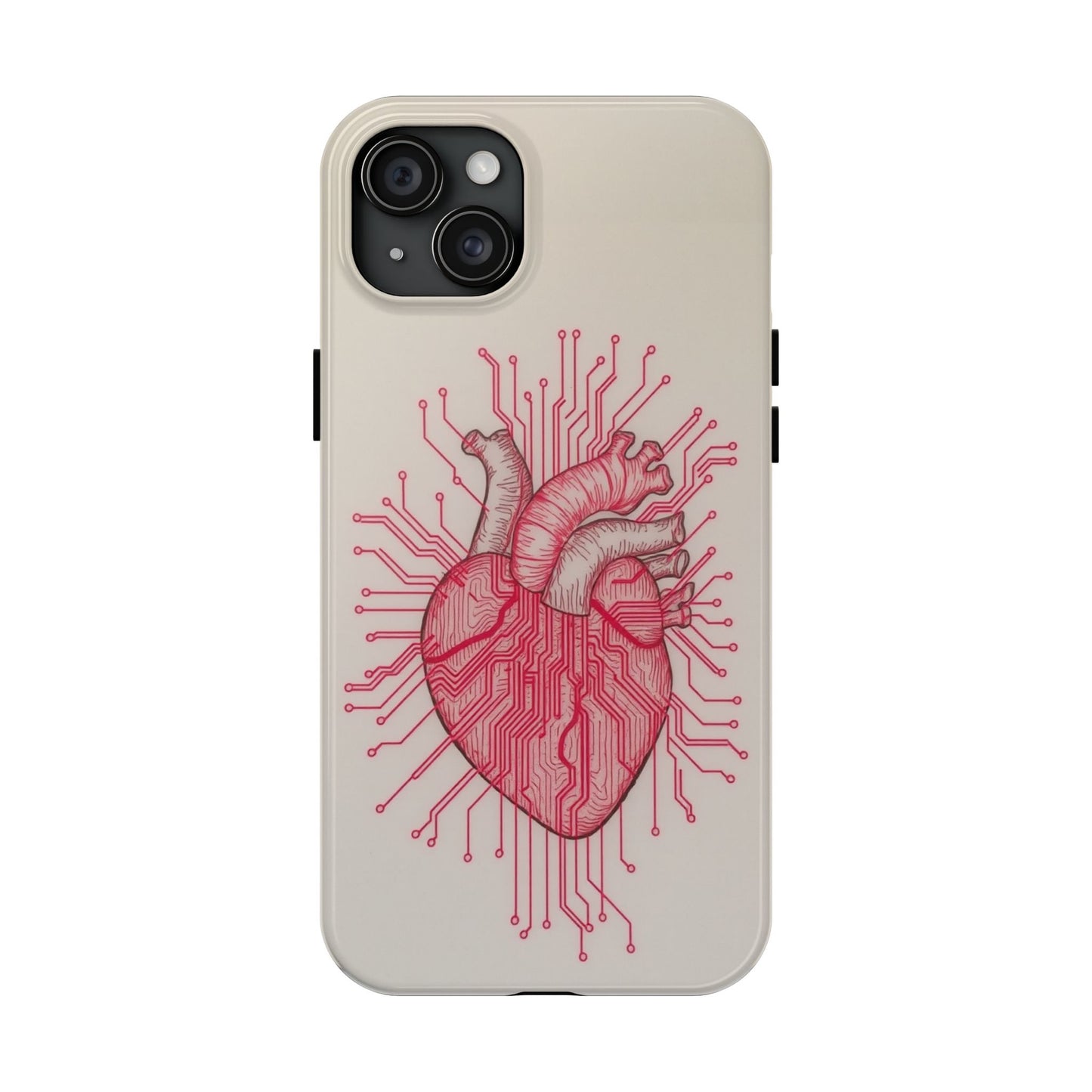 Heart Circuit Tough Phone Case – Unique Tech-Inspired Design for Tech Lovers