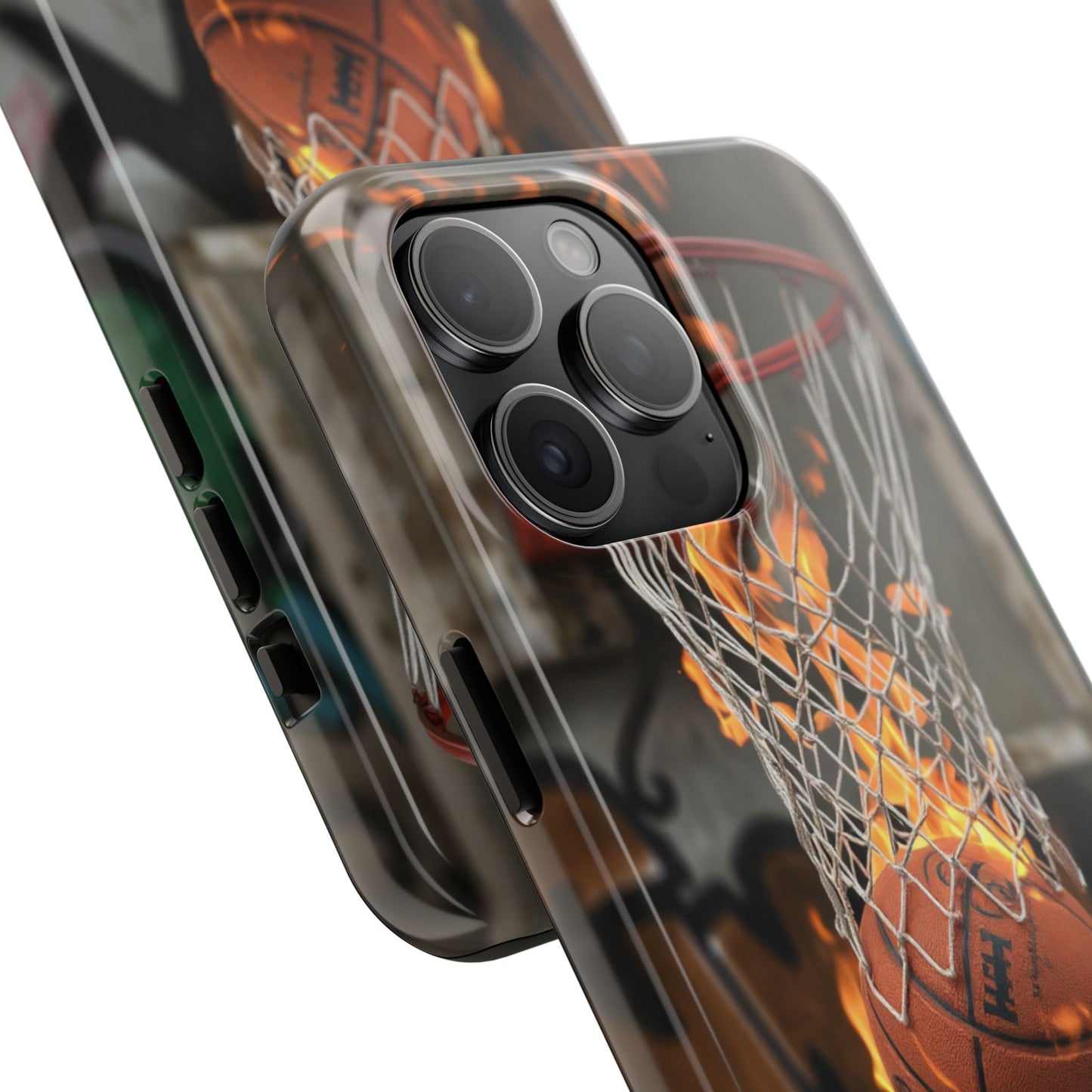 Fire Basketball Tough Phone Case - Durable Sporty Design for Athletes & Fans