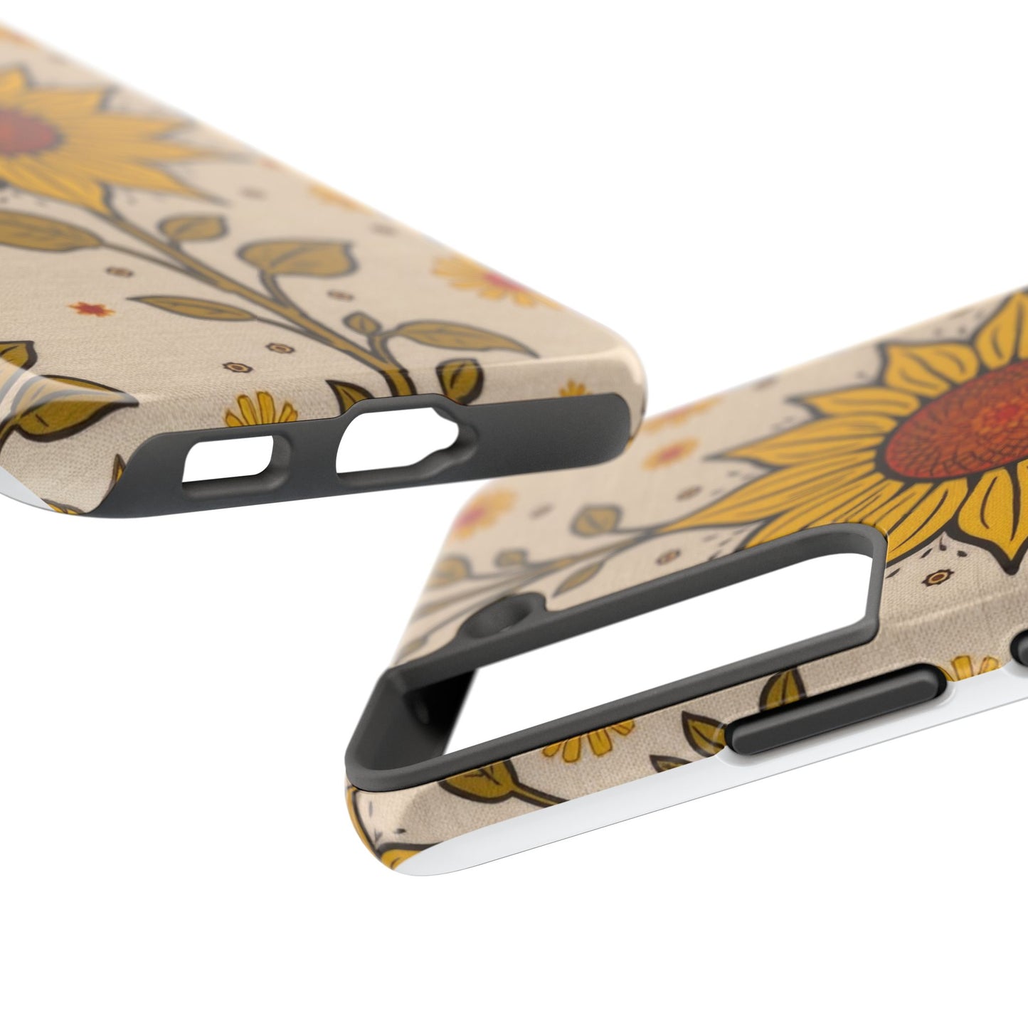 Bright Sunflower Origins Tough Phone Case - Floral Design for Nature Lovers - for iPhone