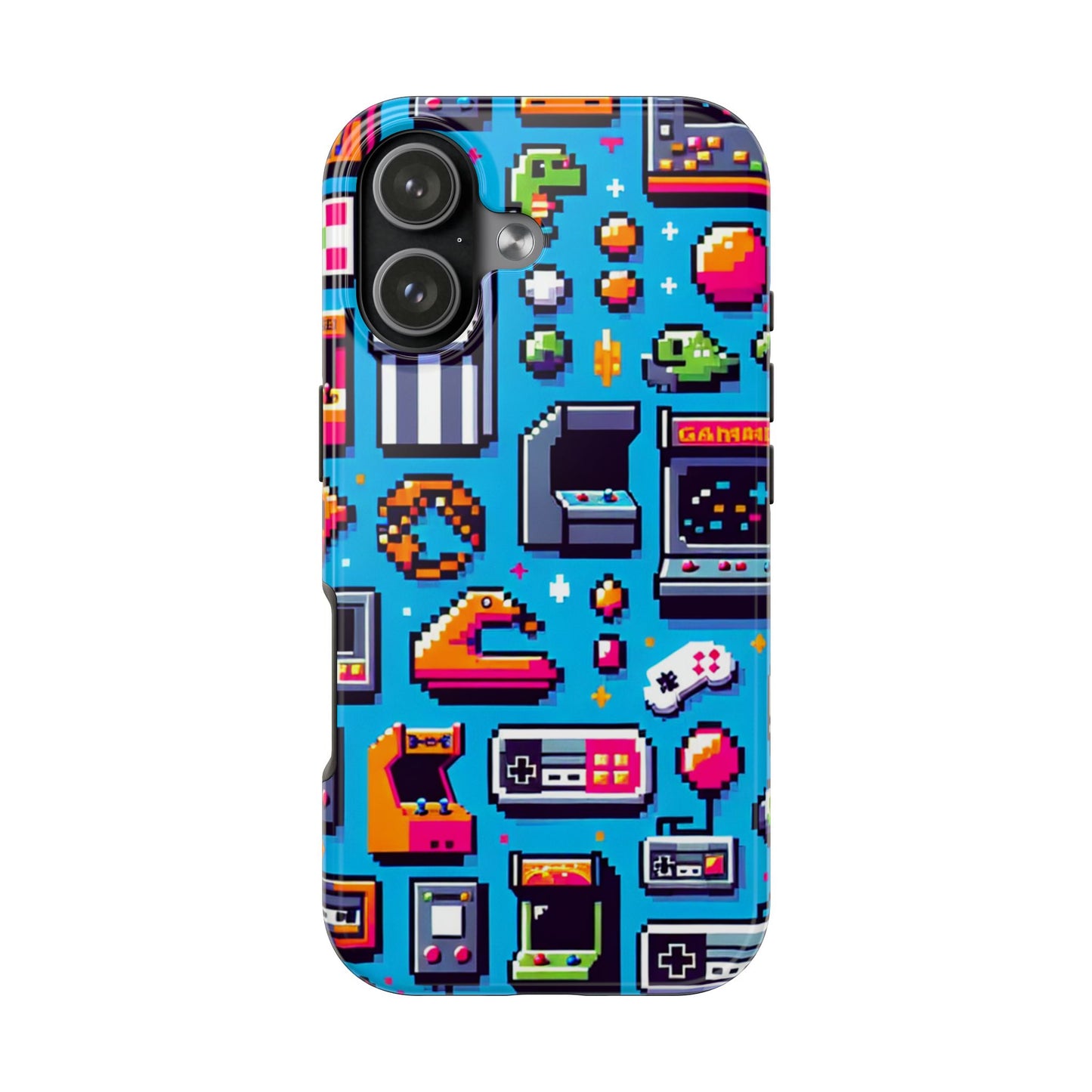 Retro Gaming Tough Phone Case - Pixel Art Design for Gamers - for iPhone