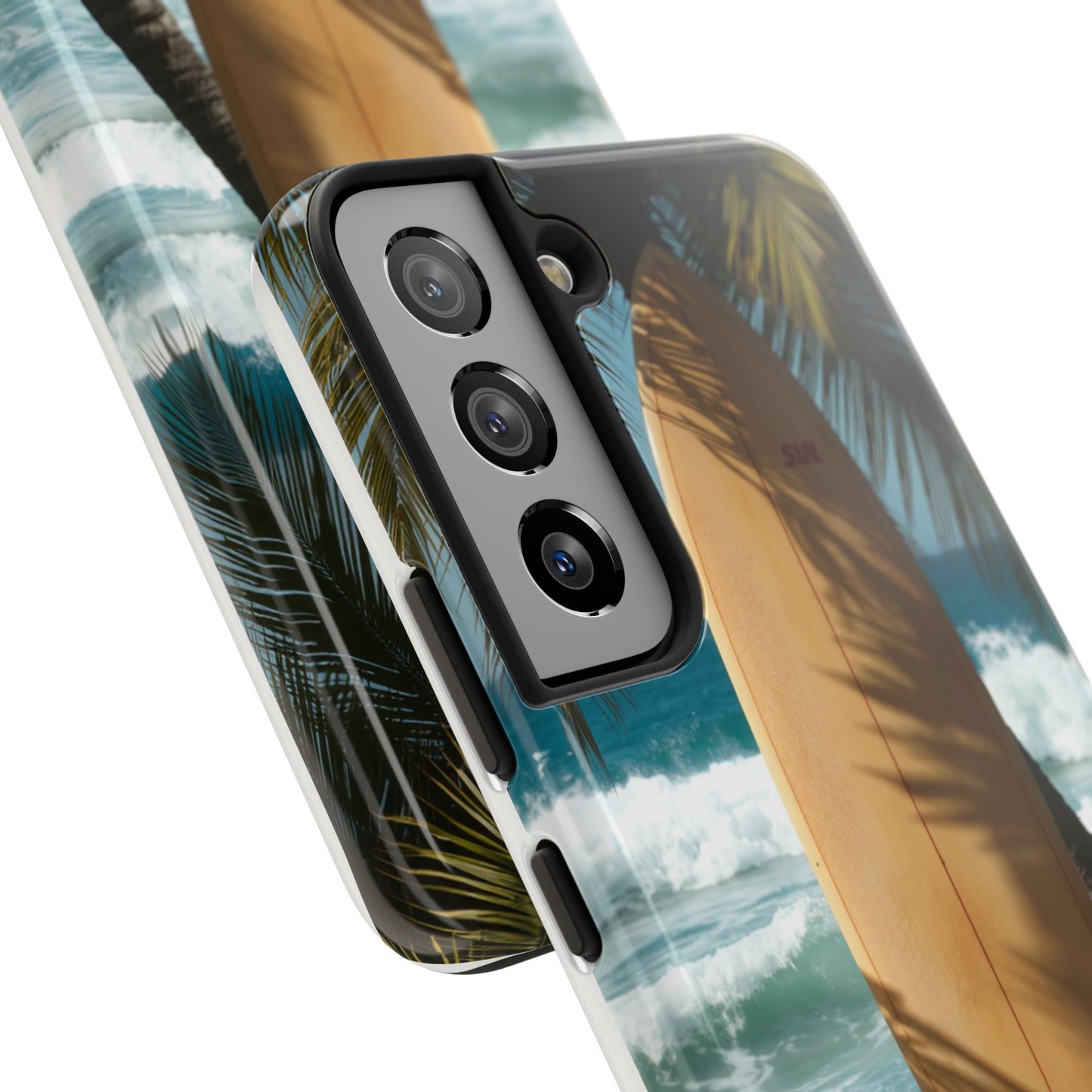 Tough Surfing Phone Case - Beach Vibes with Palm Trees & Surfboard