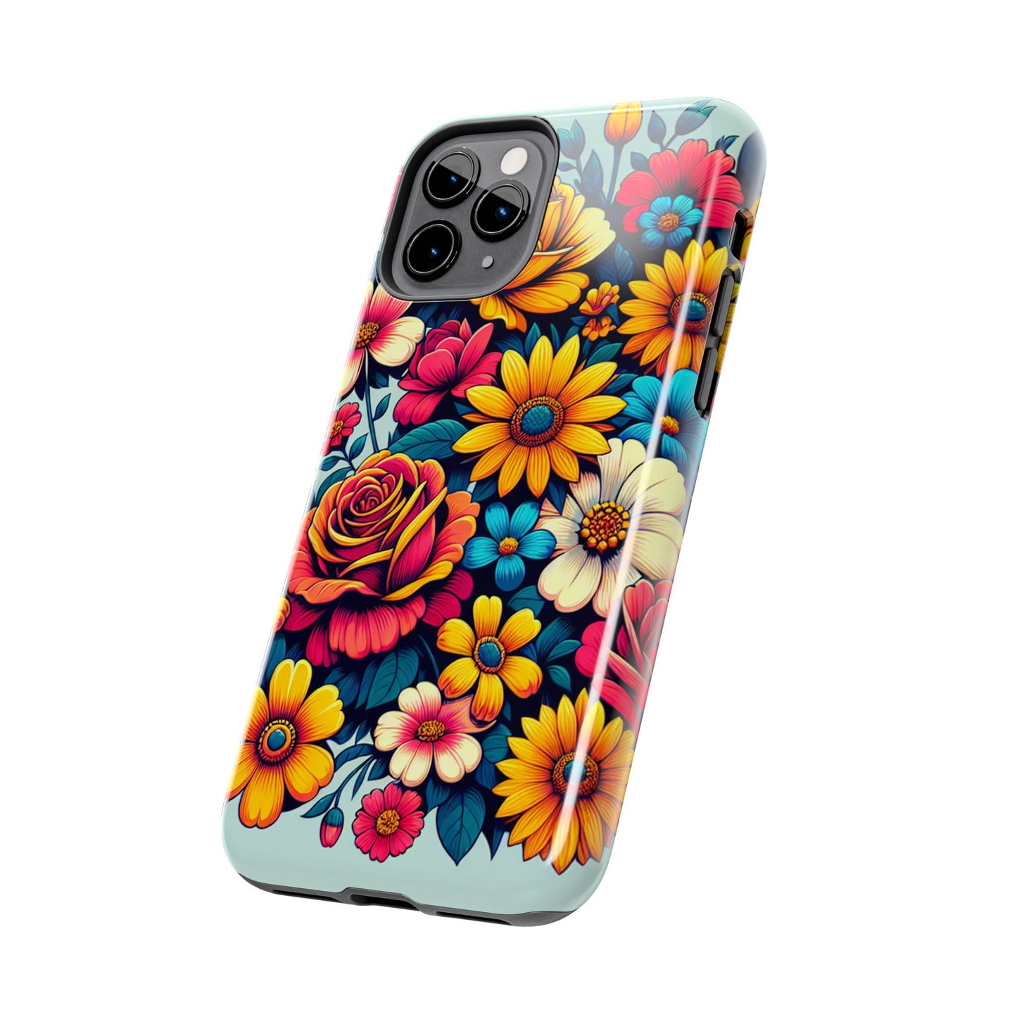 Vibrant Floral Tough Phone Case - Colorful Flower Design - for iPhone