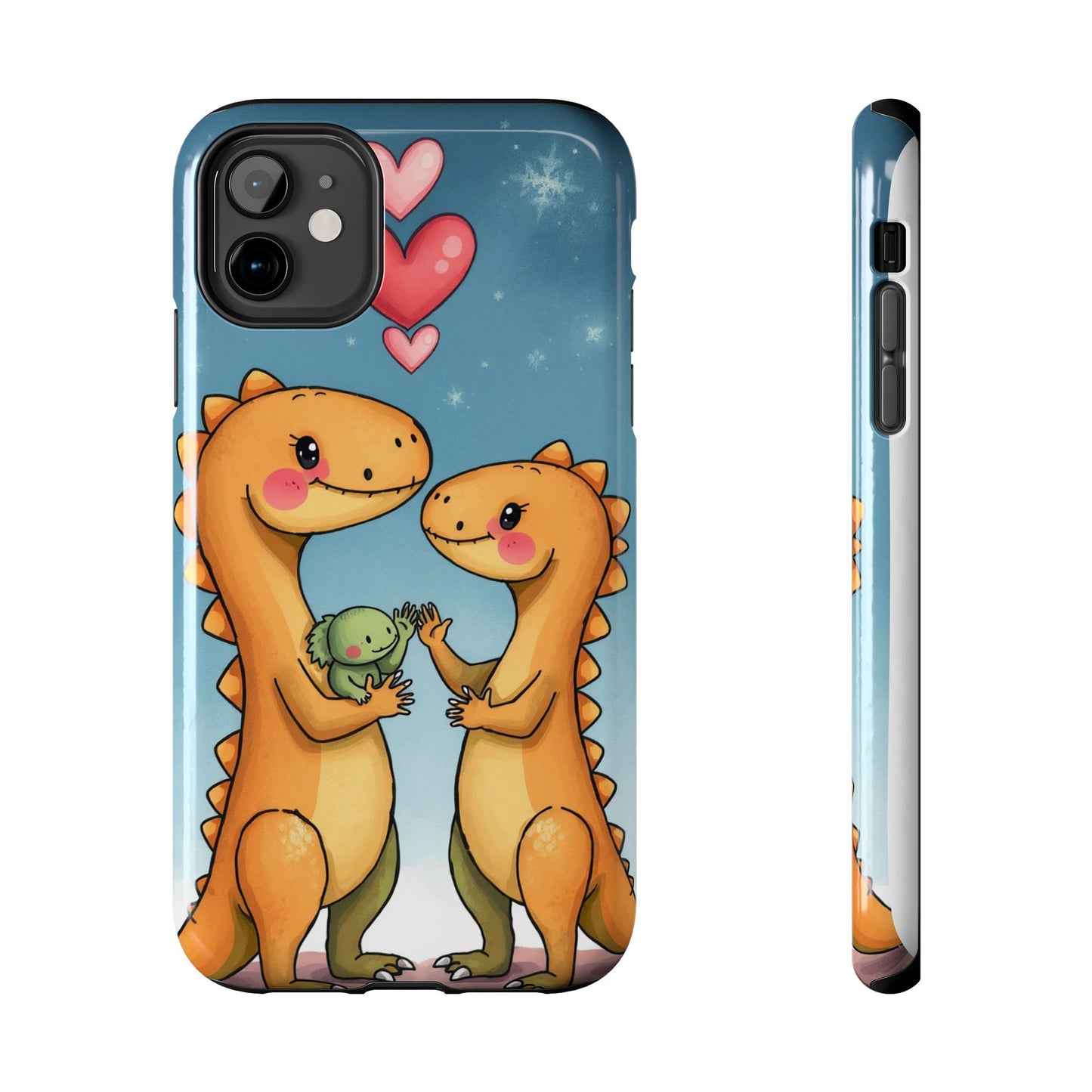 Dino Love Tough Phone Case - Cute & Durable Design for Kids & Parents