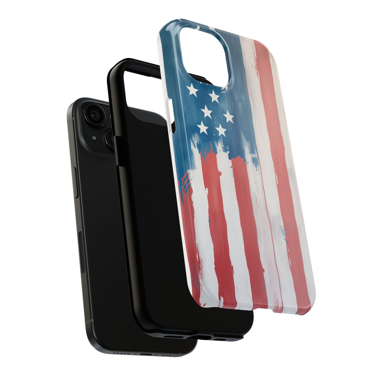 Patriotic Tough Phone Cases - Abstract USA Flag Design for Durable Protection - for iPhone