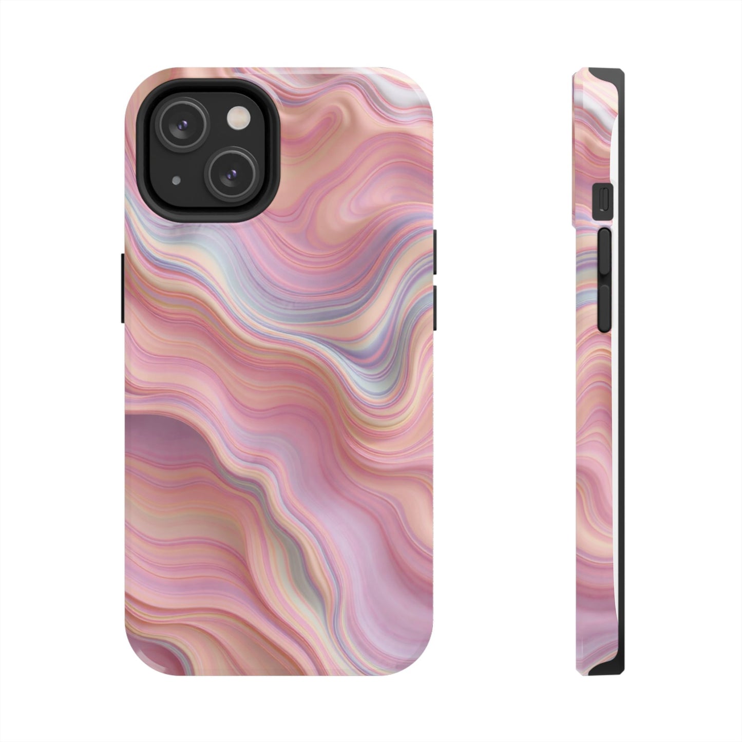 Stylish Tough Phone Cases - Abstract Pink Marble Design