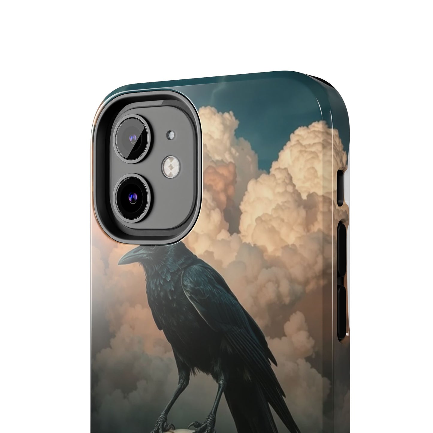 Gothic Raven Skull Tough Phone Case - Unique Protective Cover for Halloween Lovers