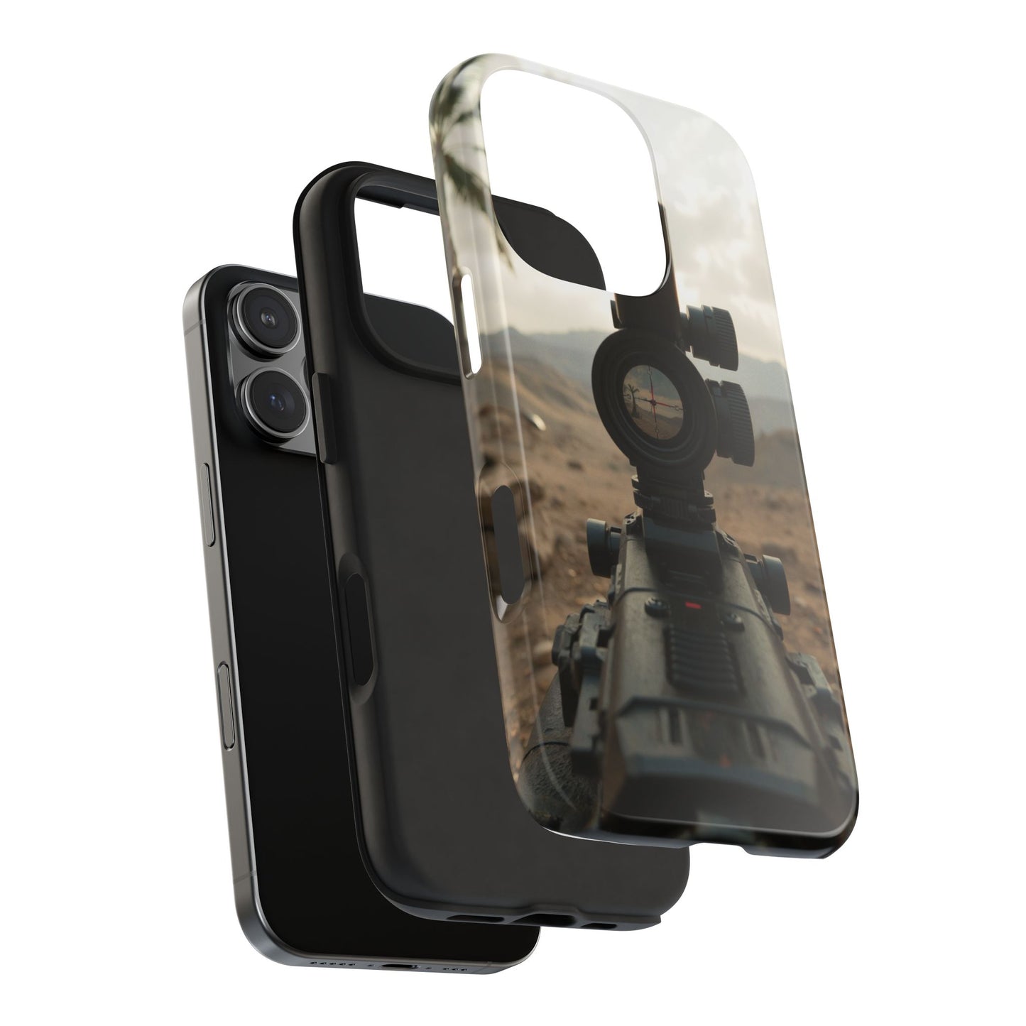 Tough Phone Case with Sniper Scope Design - Durable & Stylish Protection for Outdoors Enthusiasts