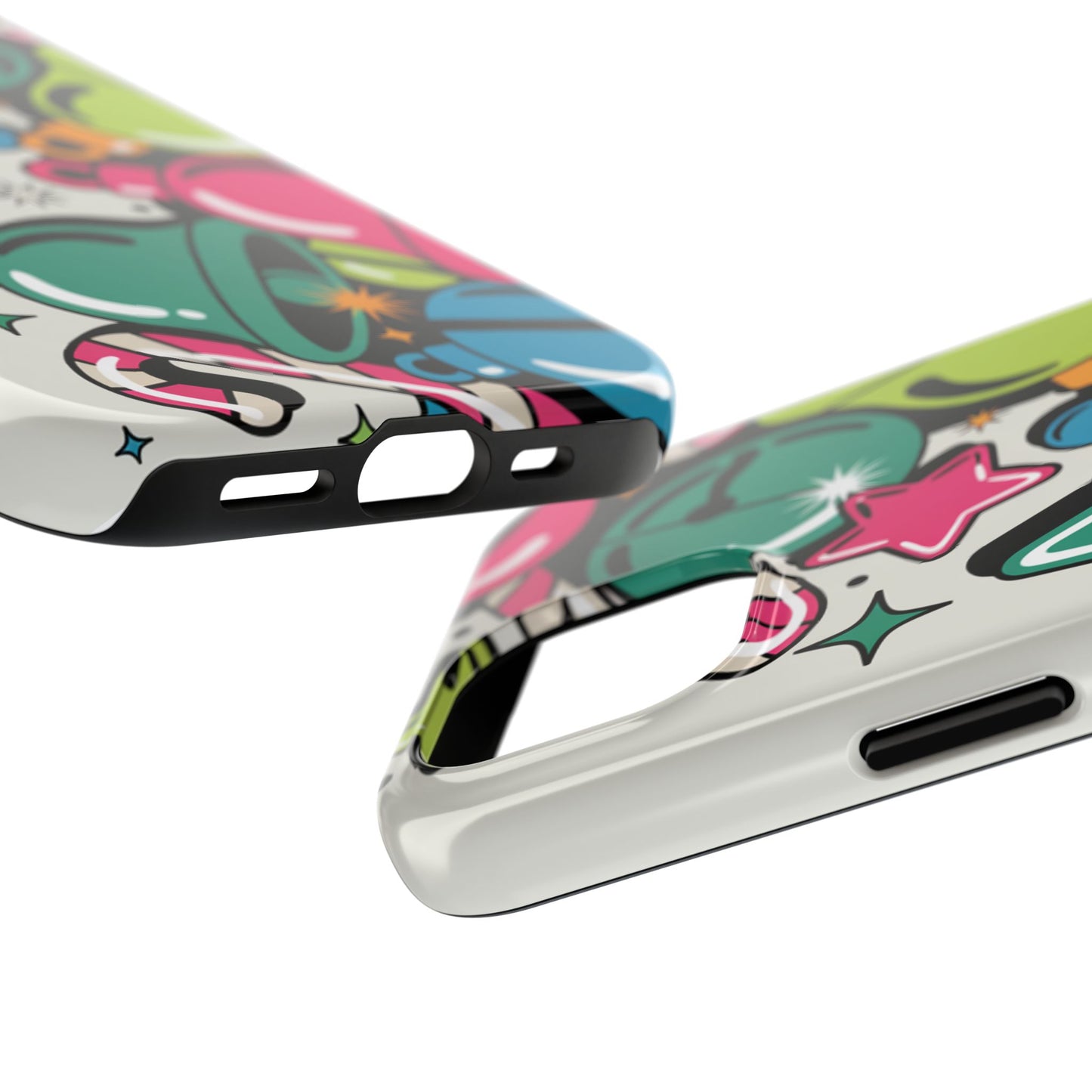 Retro 90's Colorful Bell Pattern Tough Phone Case for iPhones