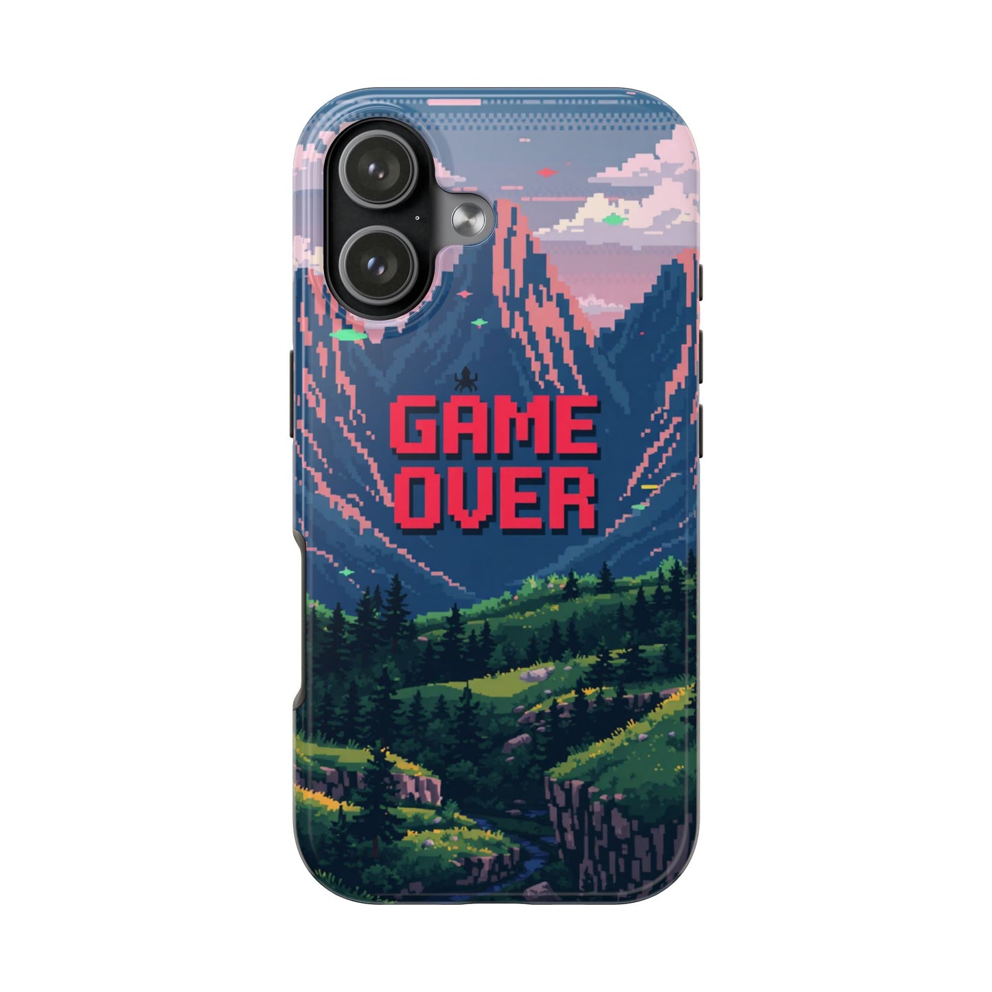 Pixel Art Tough Phone Case - 'Game Over' Design for Gamers