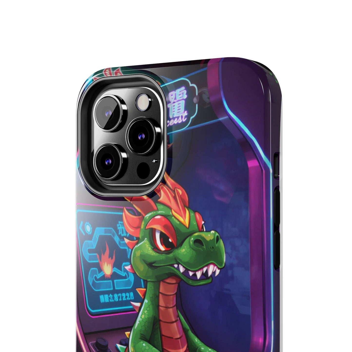 Retro Gamer Tough Phone Case with Dragon Design