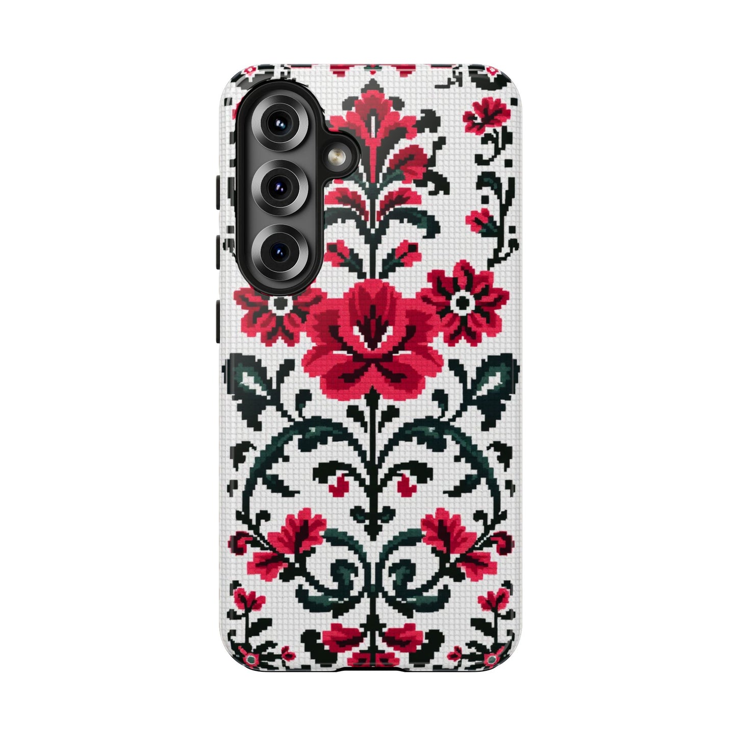 Traditional Floral Knit Tough Phone Cases - Durable Protection with Vintage Style - for iPhone