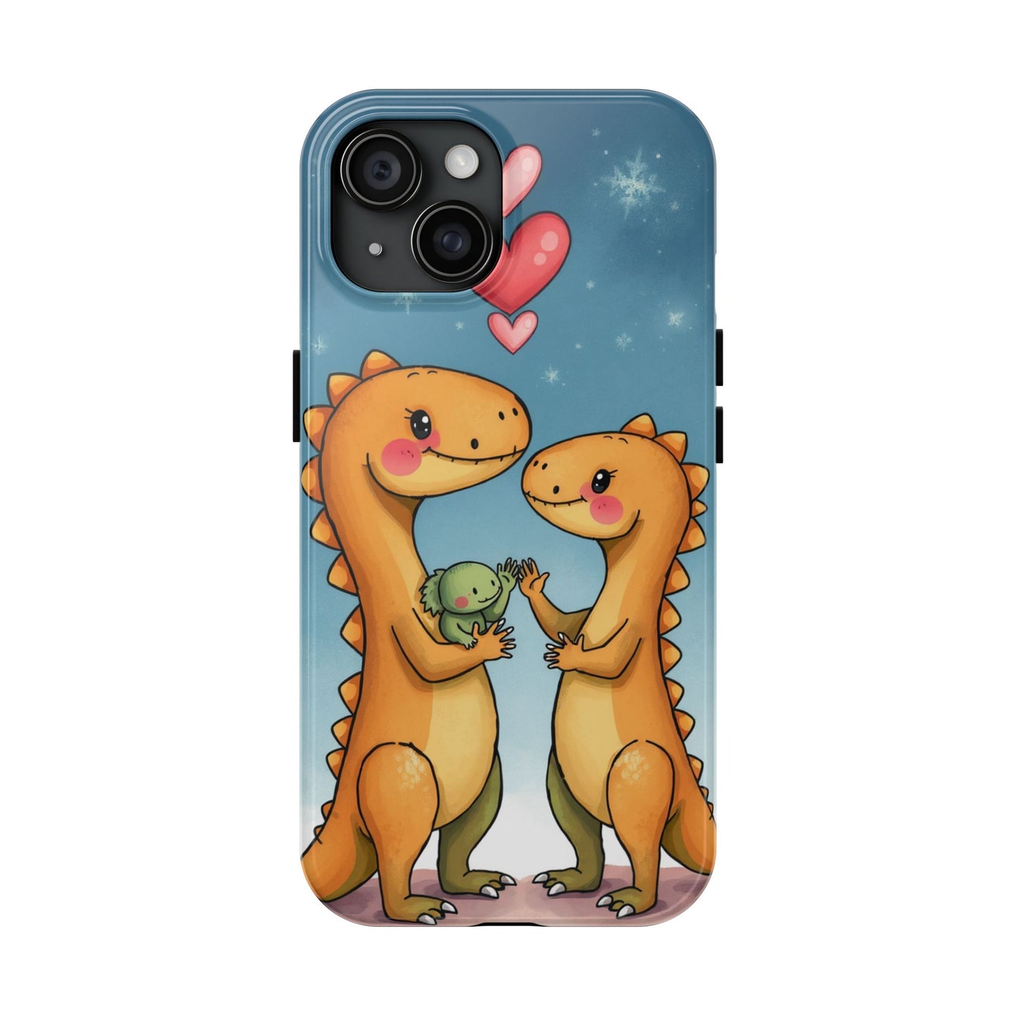 Dino Love Tough Phone Case - Cute & Durable Design for Kids & Parents