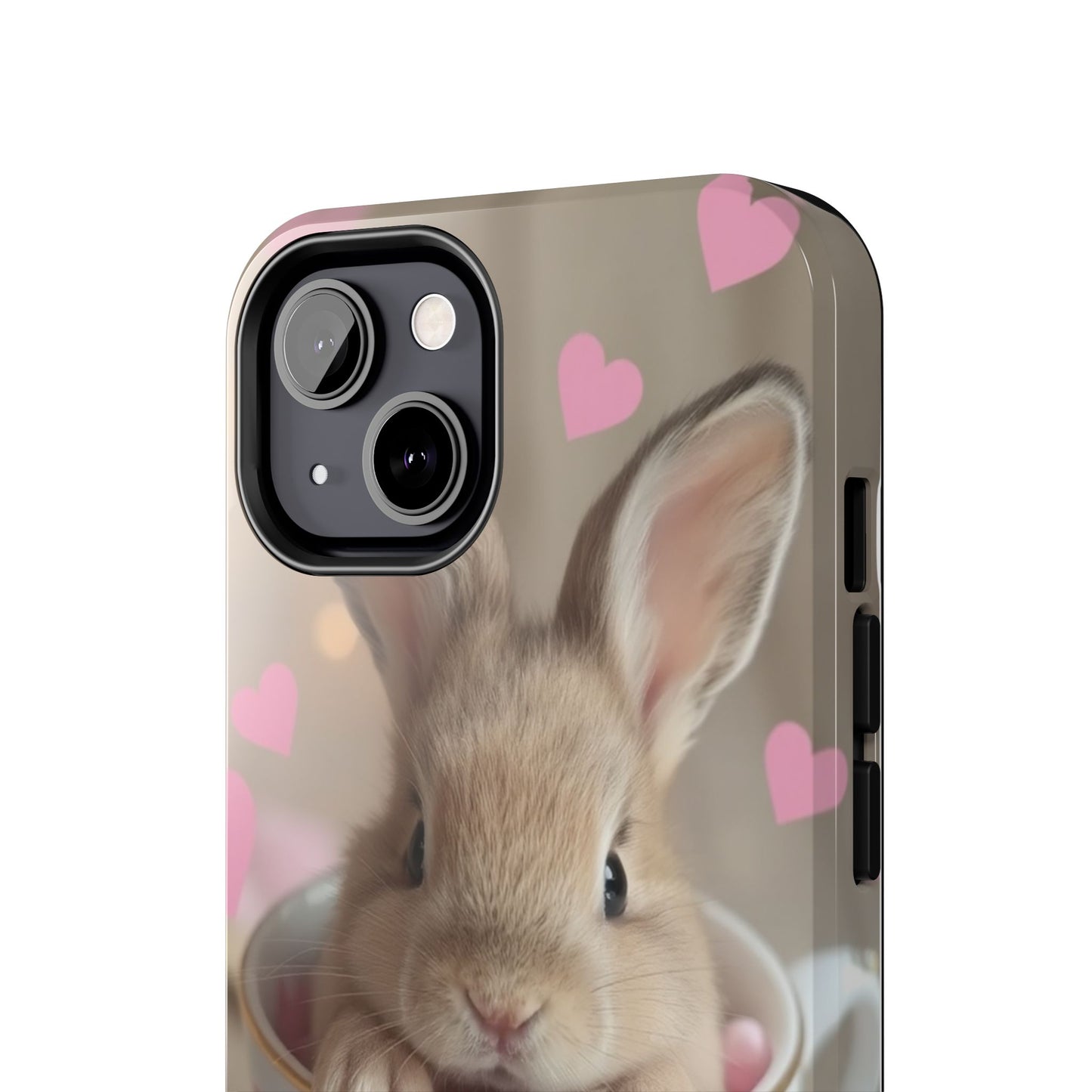 Adorable Bunny Phone Case with Heart Design - Cute Gift for Animal Lovers
