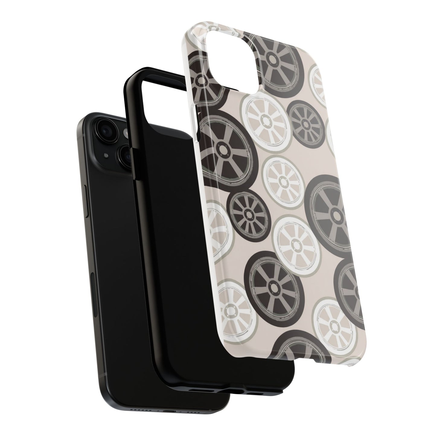 Racing Wheel Design Tough Phone Case – Durable Protection for Automotive Enthusiasts