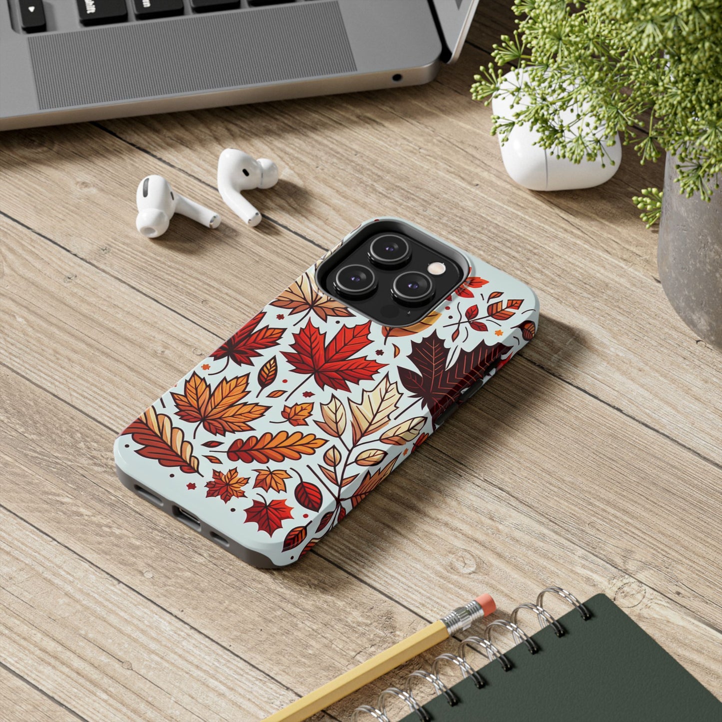 Autumn Leaves Tough Phone Case - Leaves Pattern - for iPhone