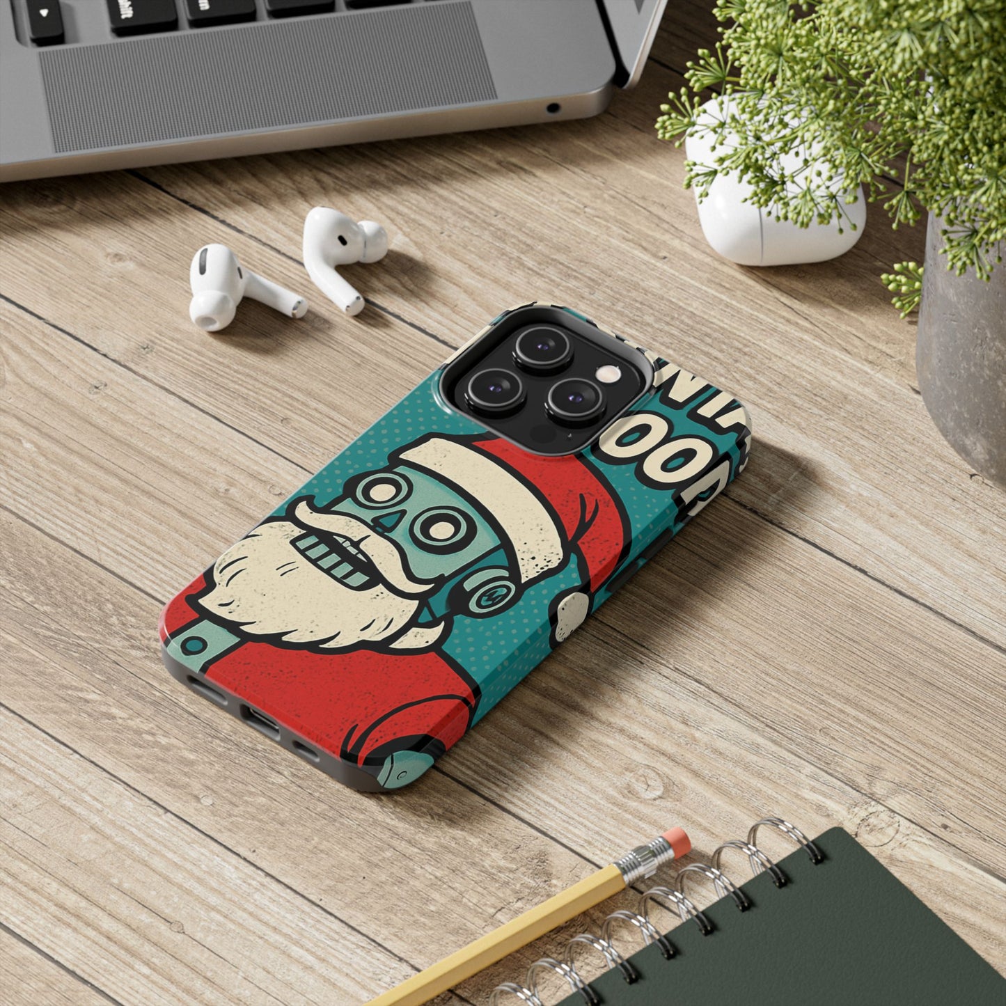 Santa Robot Phone Case - Durable Tough Design for Holidays