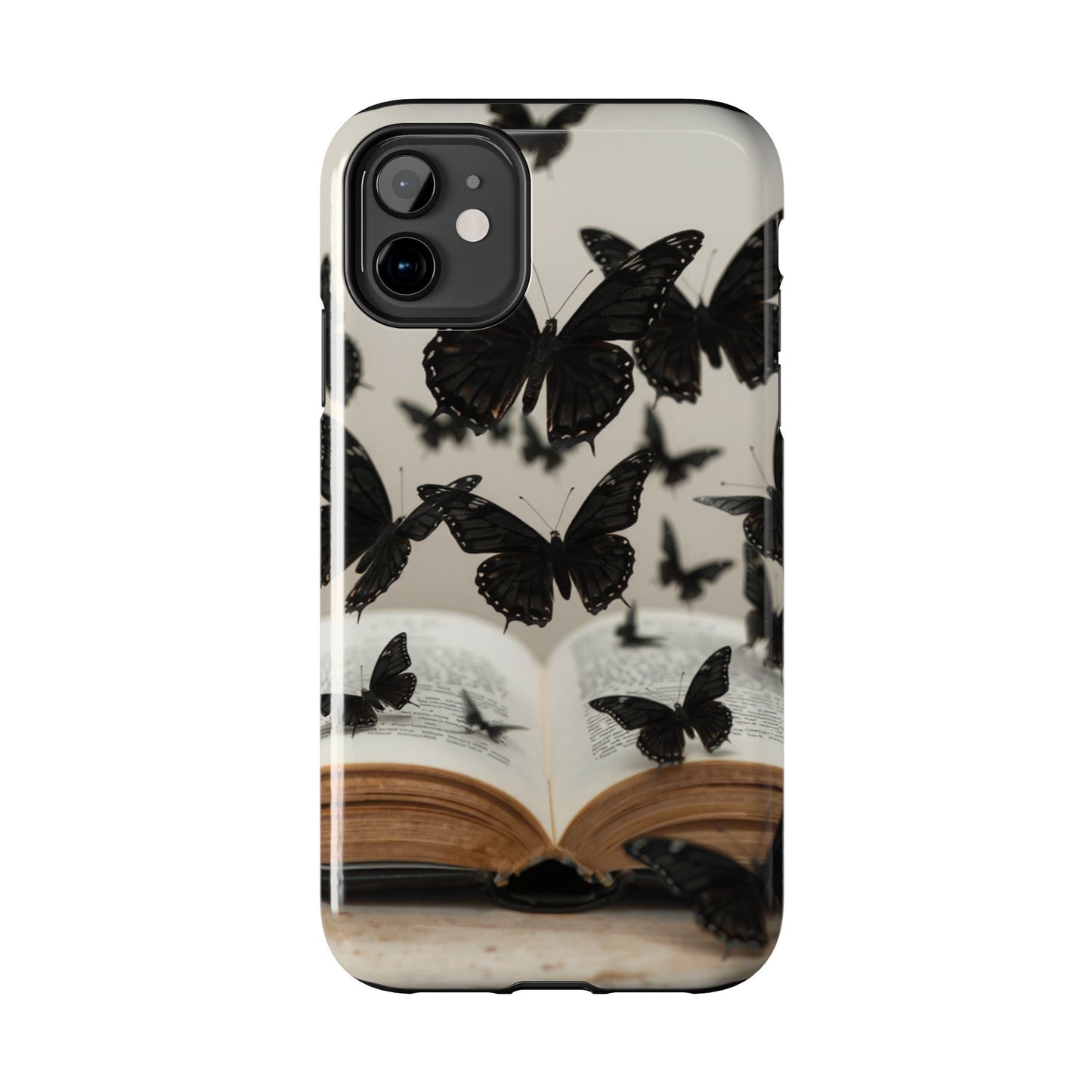 Butterfly Magic Tough Phone Case - Literary Design for Book Lovers